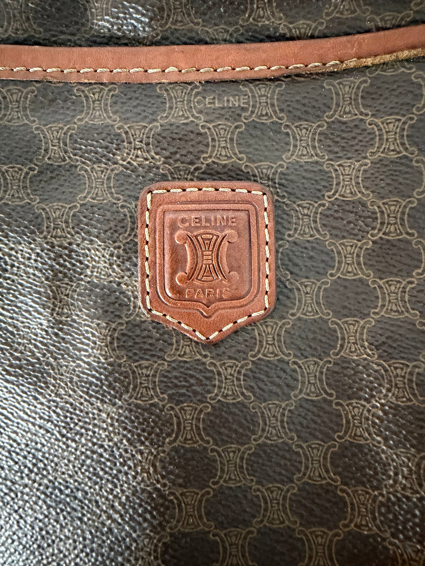 Vintage Celine Brown Macadam Clutch