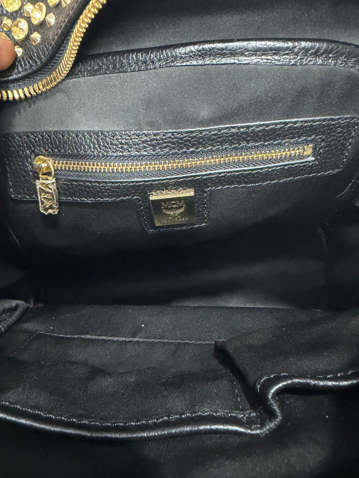 MCM Black Crystal Embellished Leather X Strak Backpack