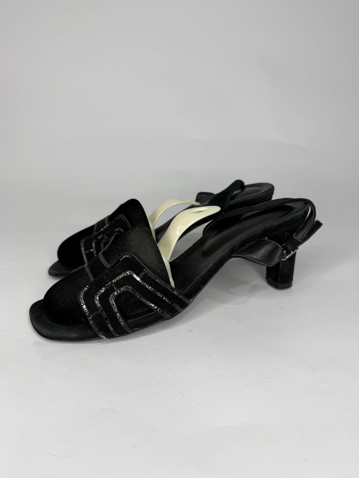 Hermes Heden 80 Black Suede sandal