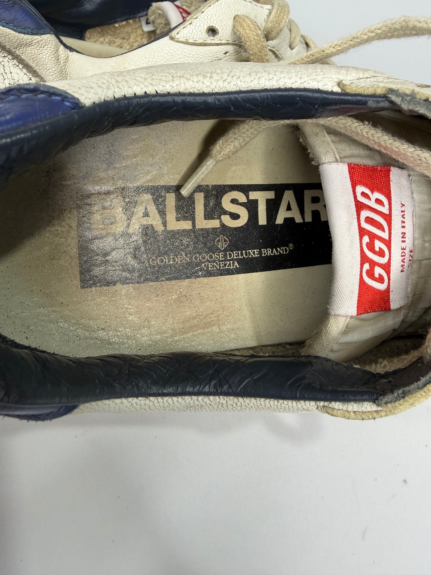 Golden Goose Ball Star Distressed Leather Sneakers White Size 40 EU/ 7 US/ 8 US