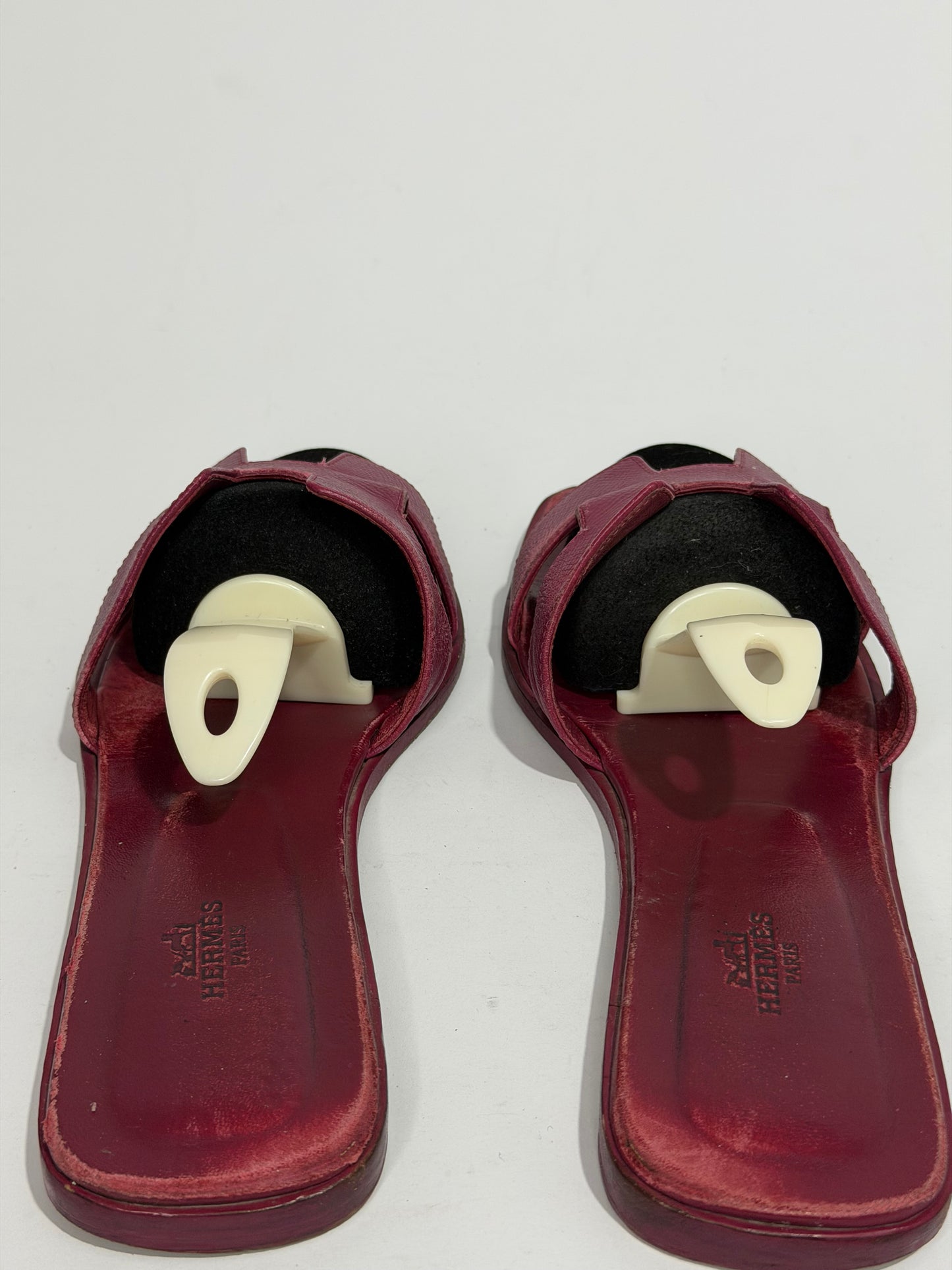 HERMES Pink Epsom Oran Sandals Size 41.5 EU/11.5US / 8.5UK