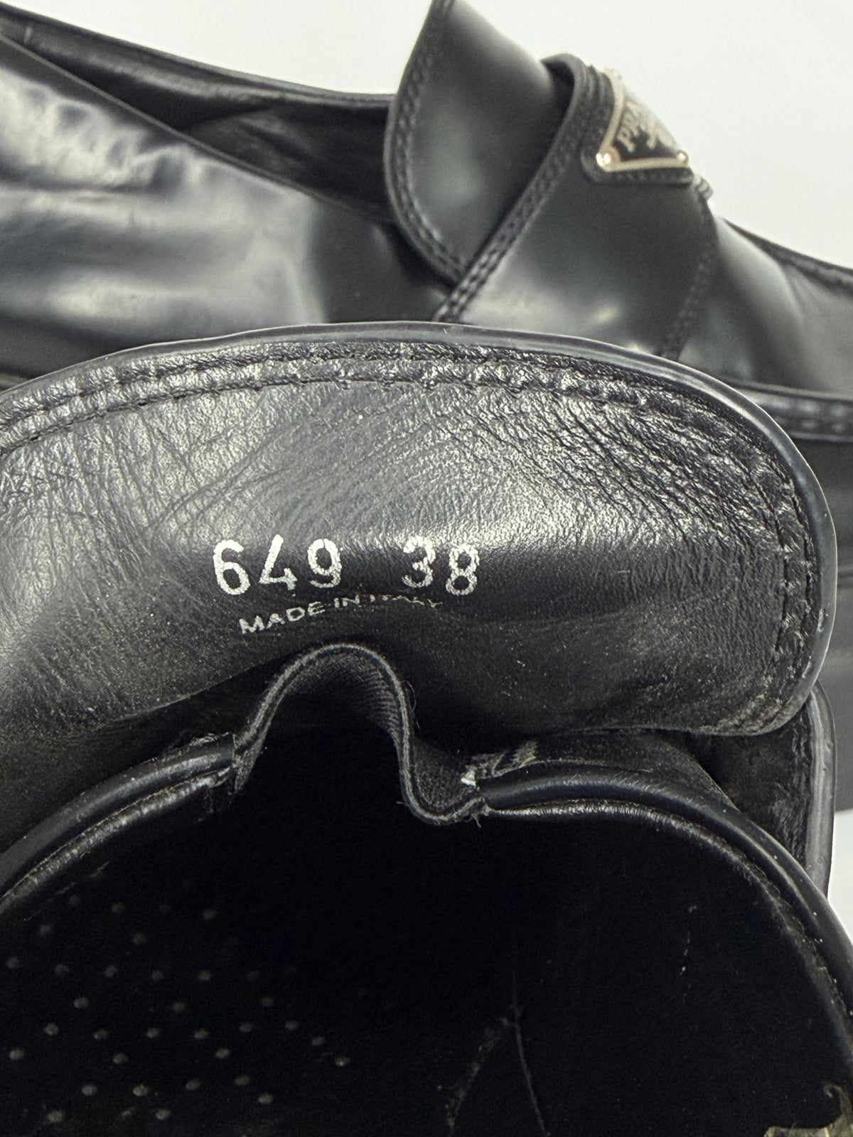 Prada Black Leather Monolith Platform Derby Sneakers Size 38 EU/ 8 US / 5 UK