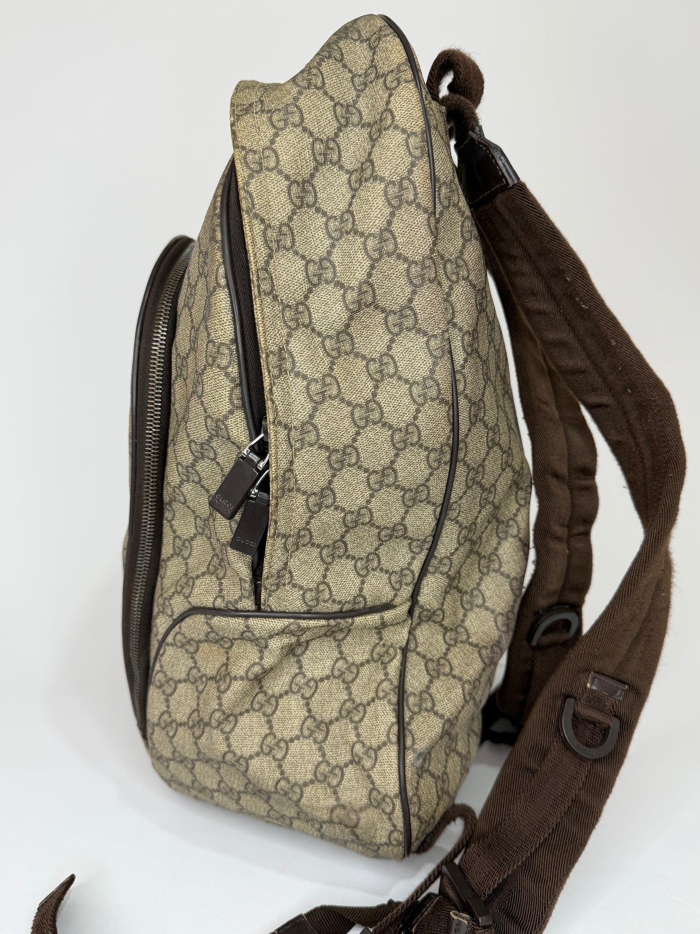 Gucci Beige/Brown GG Supreme Canvas Interlocking G Backpack