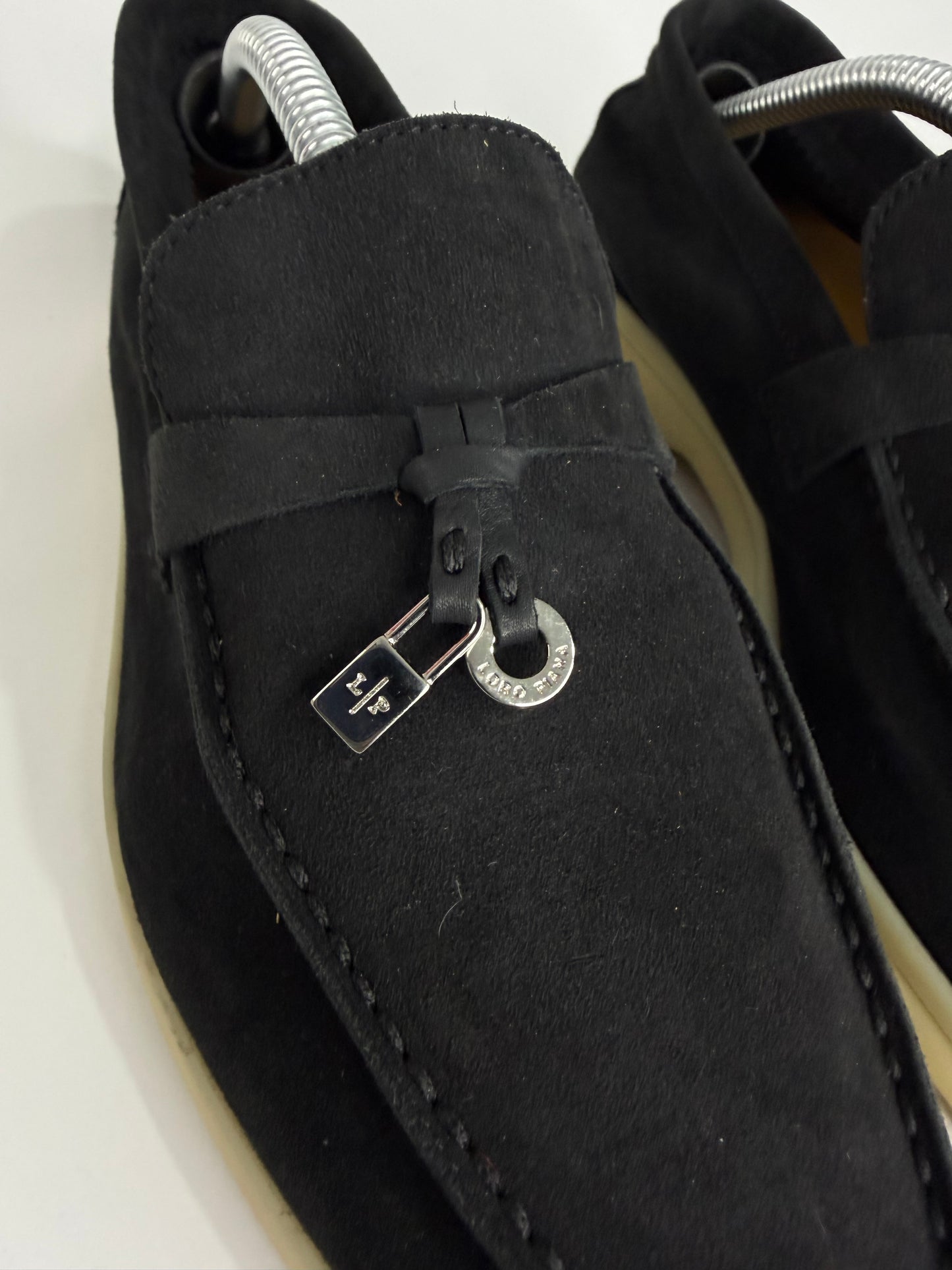 Loro Piana Navy Blue Suede Summer Charms Walk Loafers Size 37 EU/ 37 US