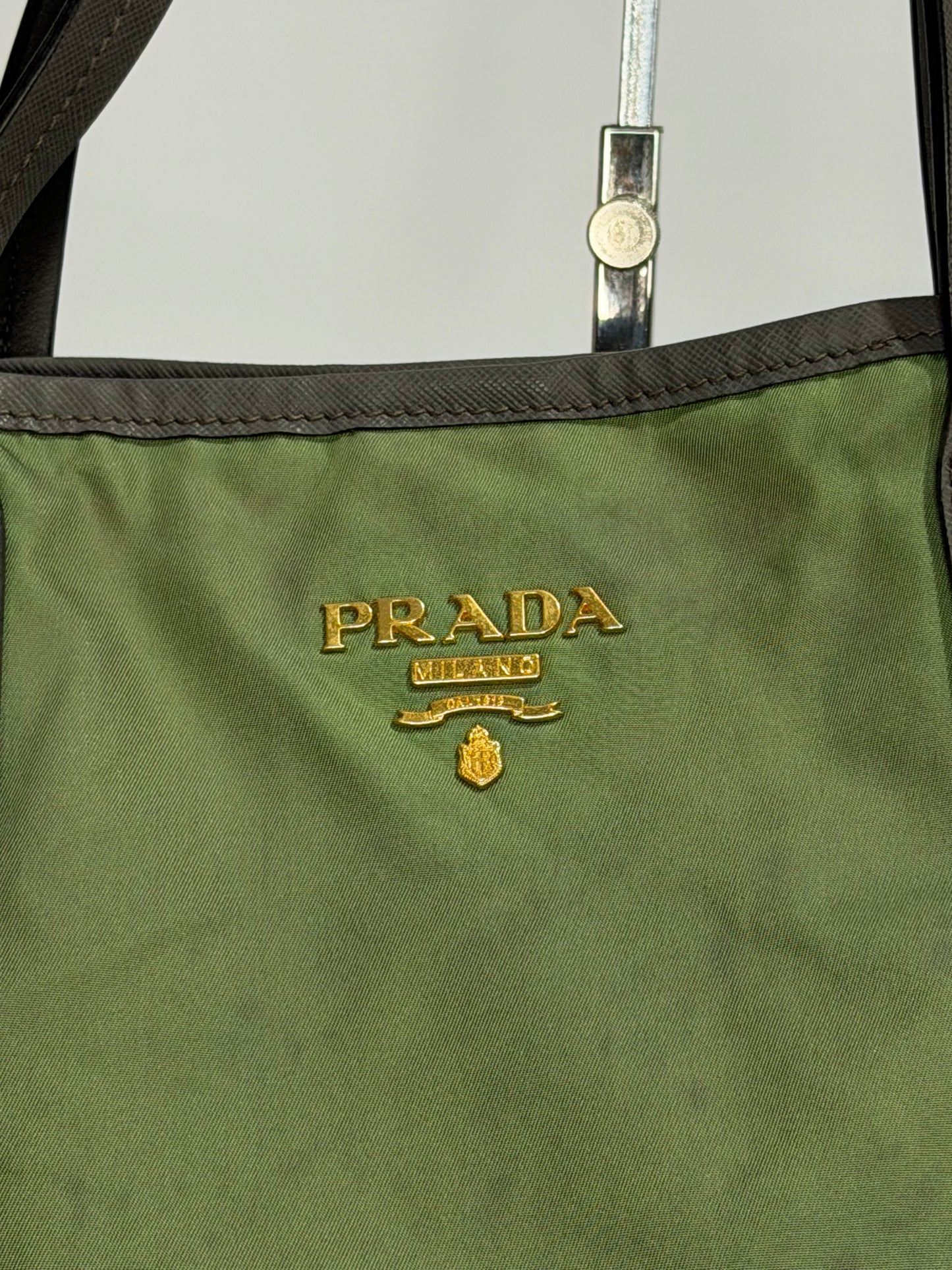 PRADA Nylon Tessuto Saffiano Tote Green
