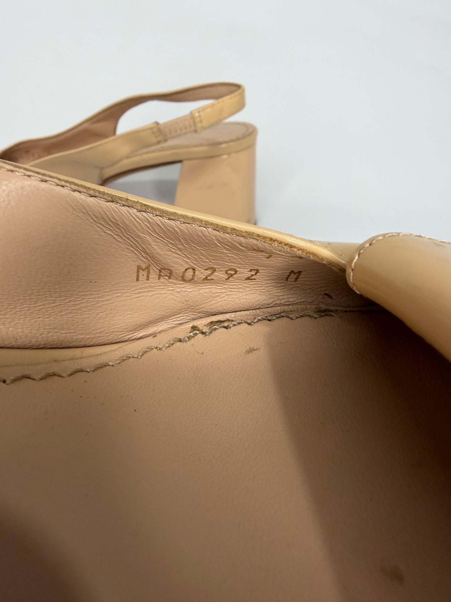 Louis Vuitton Beige Patent Leather Shake Slingback Pumps Size 36.5 EU/ 6.5 US/ 3.5 UK