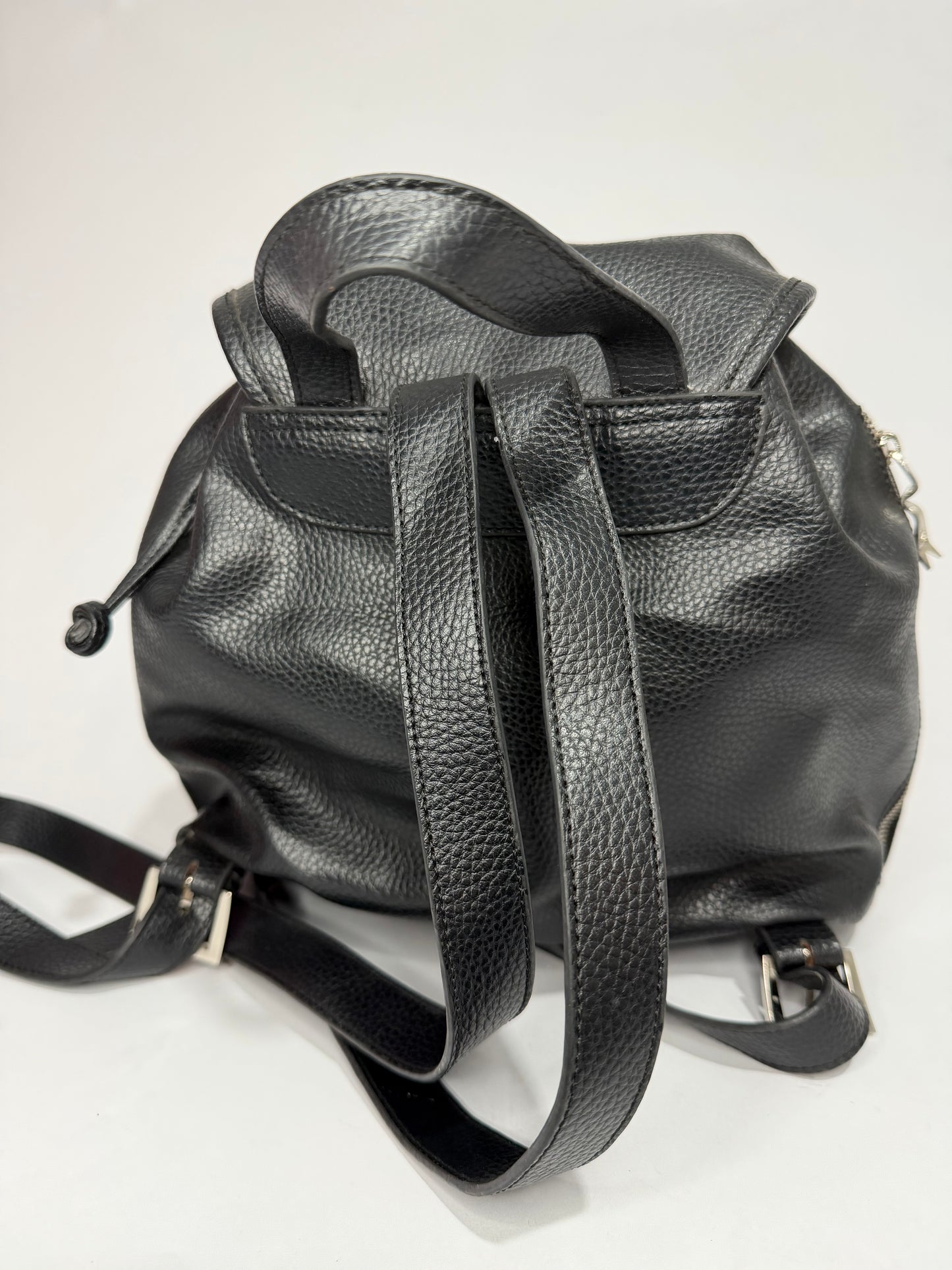 Vivienne Westwood Black Leather Orb Backpack
