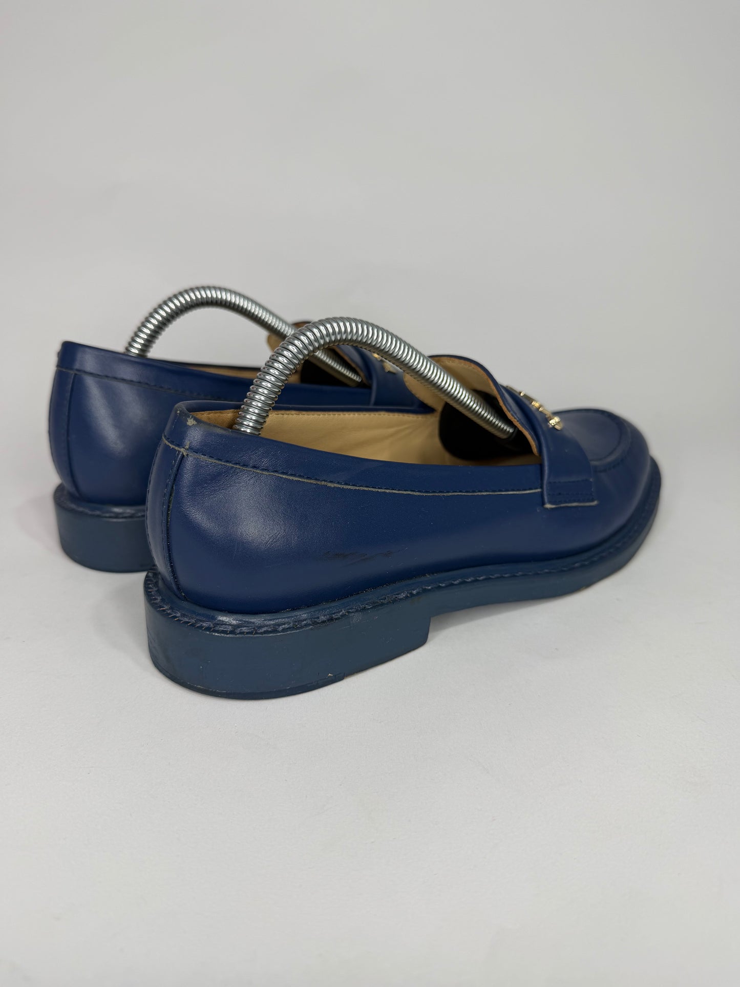 CHANEL
X PHARRELL Leather Slip-On Loafers Blue - Limited Edition