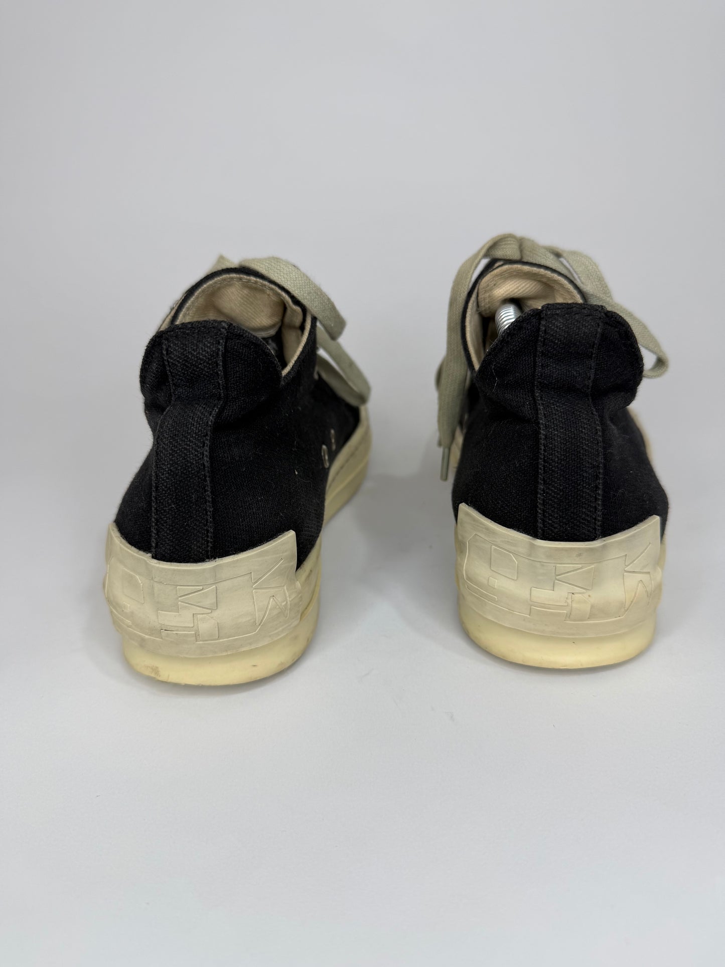 Rick Owens DRKSHDW Black Canvas High-Top Sneakers Size 38
