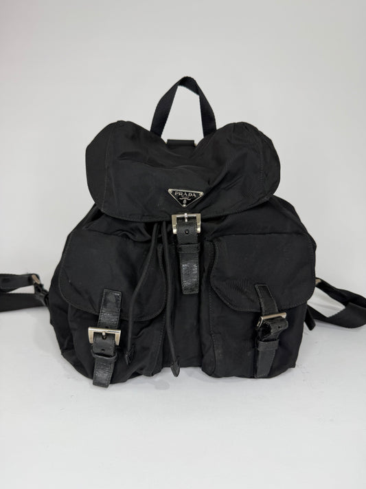 PRADA Nylon Vela Backpack Black
