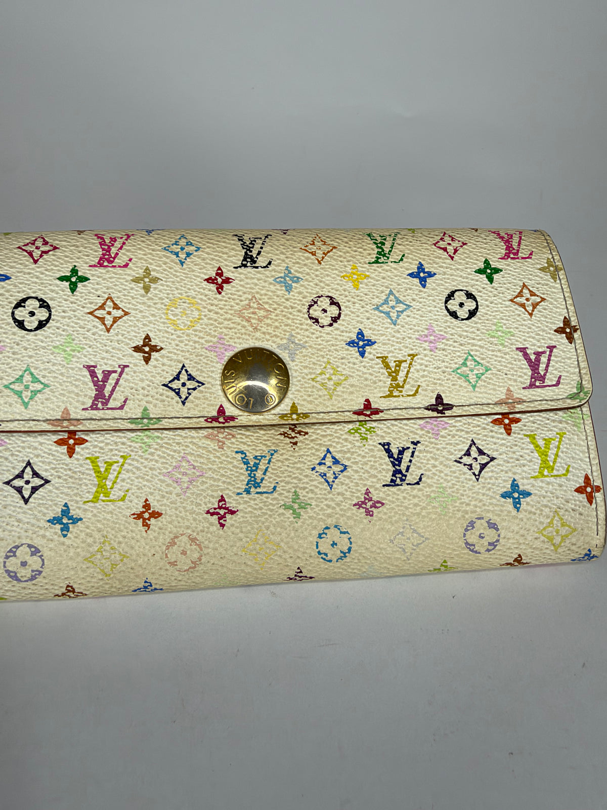 Louis Vuitton White Monogram Multicolore Canvas Sarah Wallet