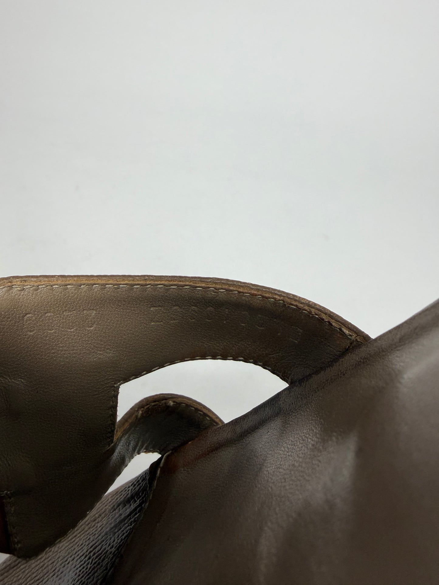 HERMES Grey Epsom Oran Sandals Size 38 EU/8 US / 5 UK