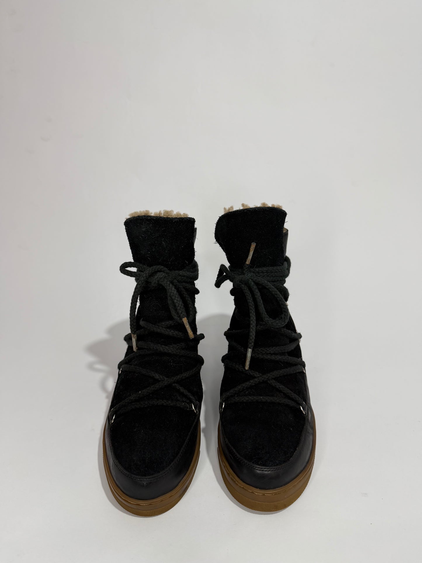 Isabel Marant Black Suede and Leather Nowels Wedge Sneakers Size 40 EU/ 10 US/ 7 UK