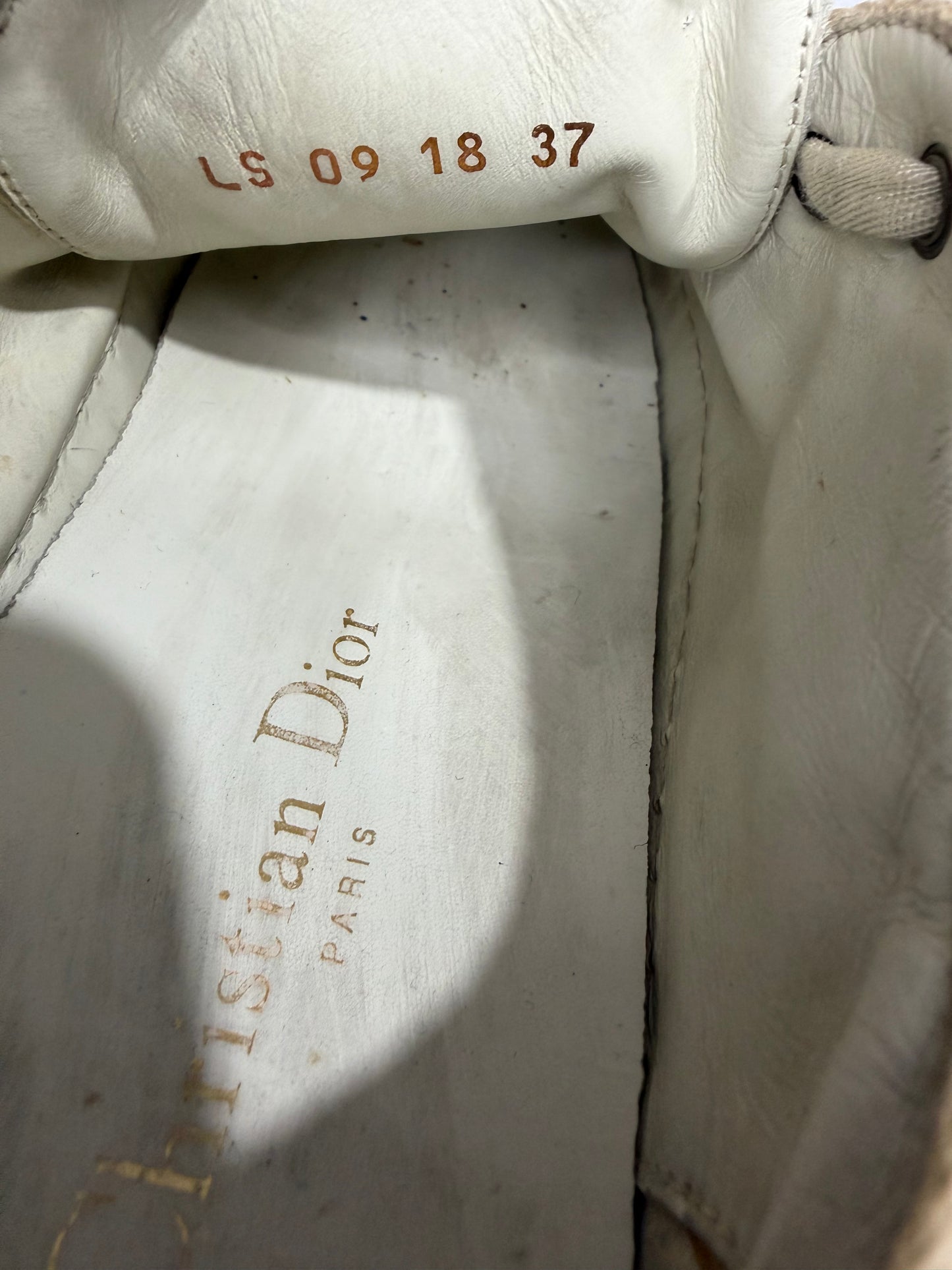 Dior Beige/Deep Blue Oblique Canvas Walk'n'Dior Low Top Sneakers Size 37 EU/ 7 US/ 4 UK