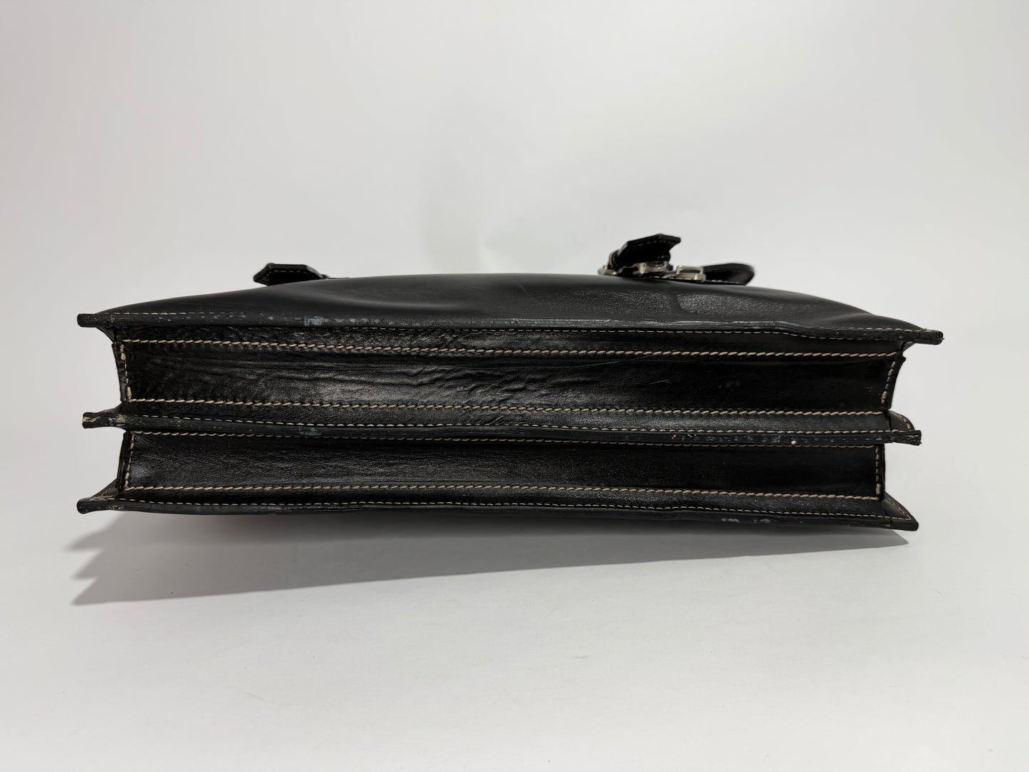 Vivienne Westwood Black Leather Briefcase Satchel Vintage Logo Business Bag