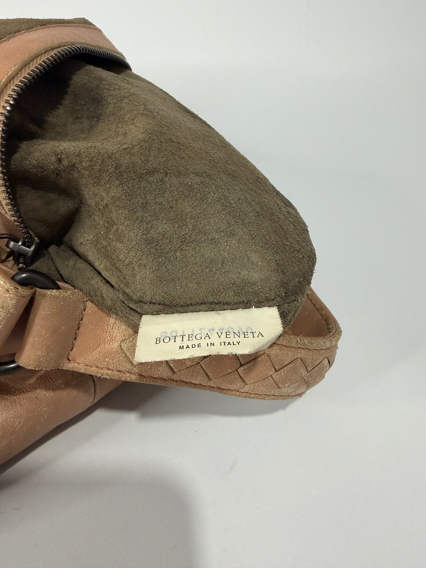 BOTTEGA VENETA Ebano Woven Leather Small Campana Bag