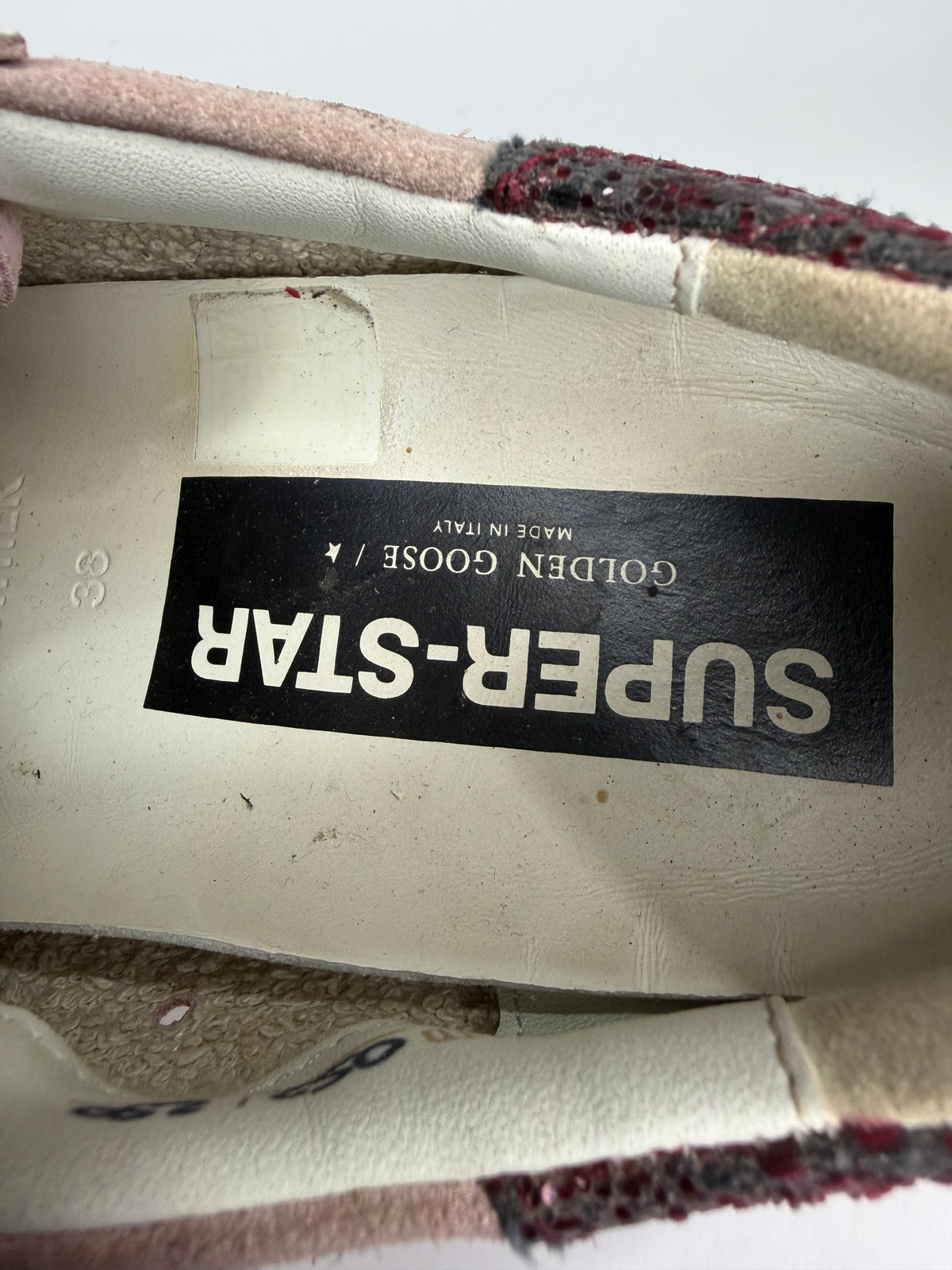 Golden Goose Superstar Pink Suede & Silver Heel Tab Distressed Sneakers Size 38 EU/ 8 US/ 5 UK