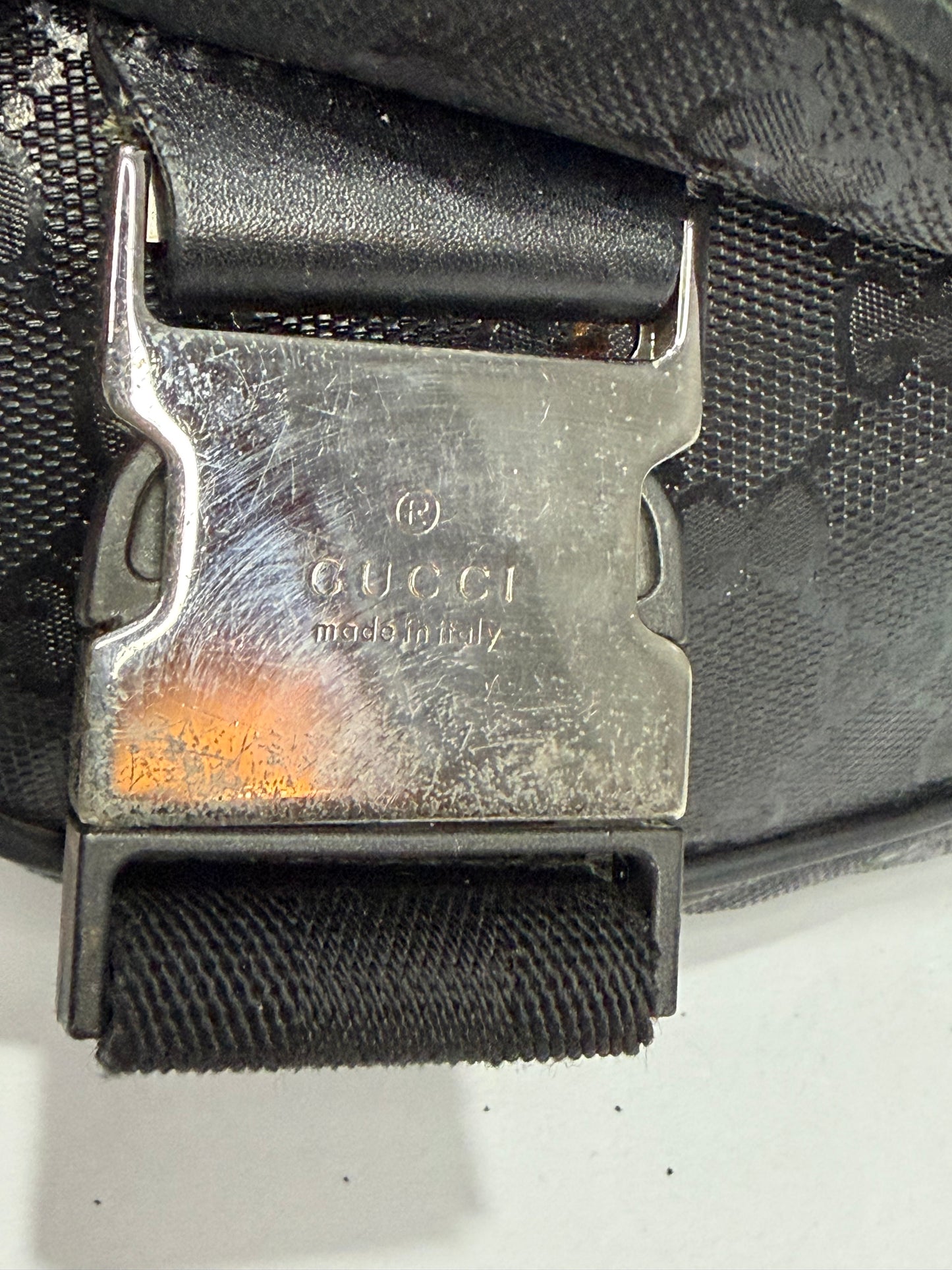 Gucci Double Buckle Messenger Bag GG Imprime Medium