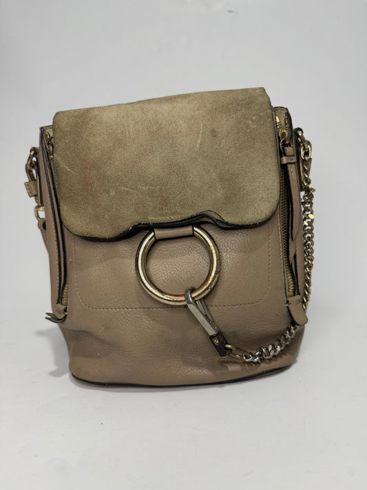 CHLOE Beige Leather/Suede Medium Faye Backpack (Copy)