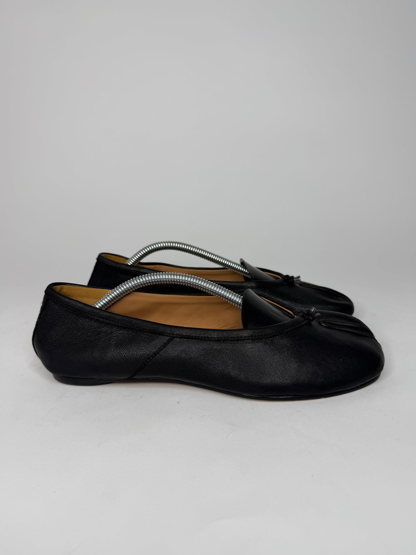 Maison Margiela Tabi Ballet Flats Black Leather Split-Toe EU 39