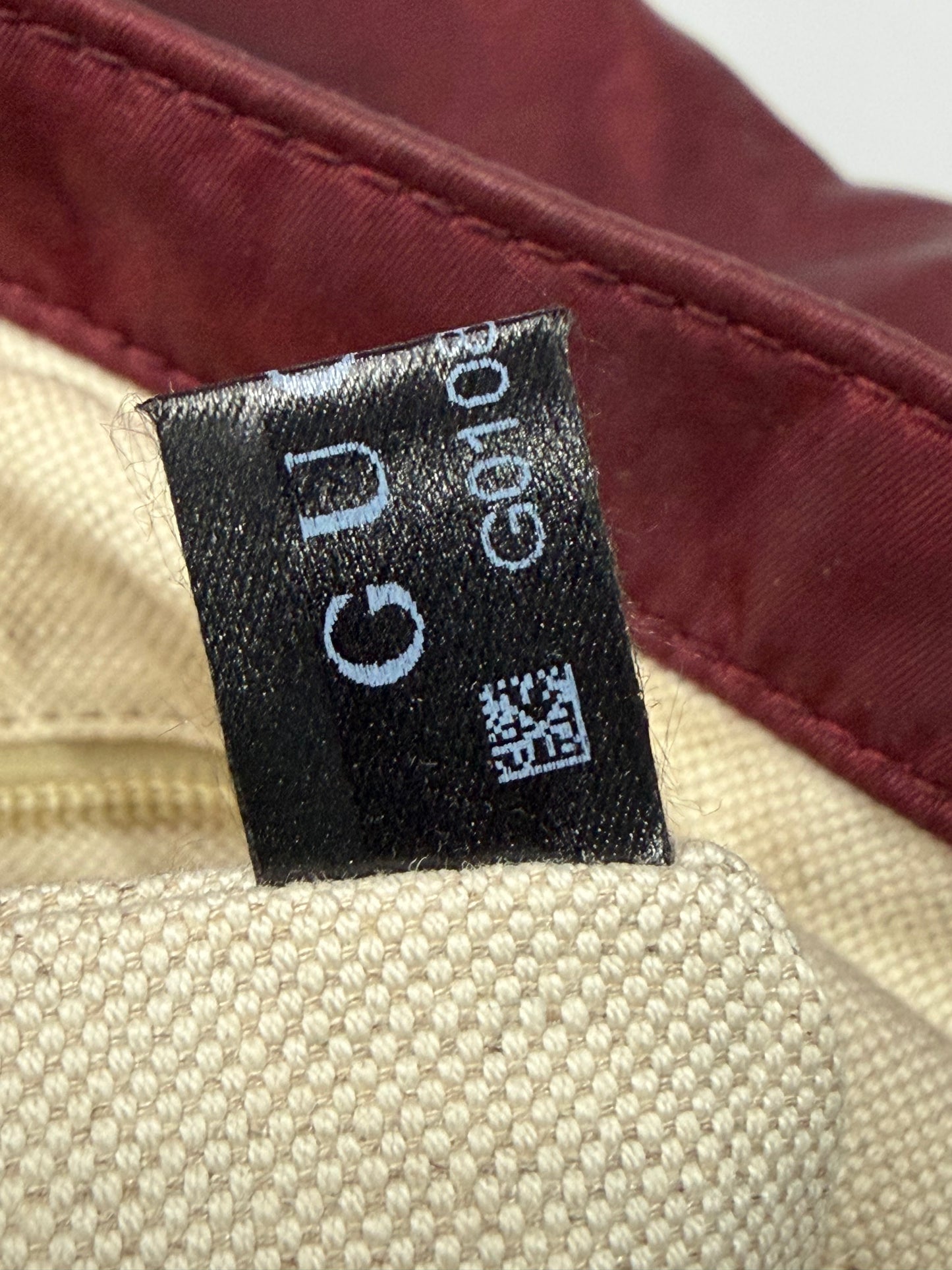 Gucci Burgundy GG Nylon Tote Bag with Leather Handles