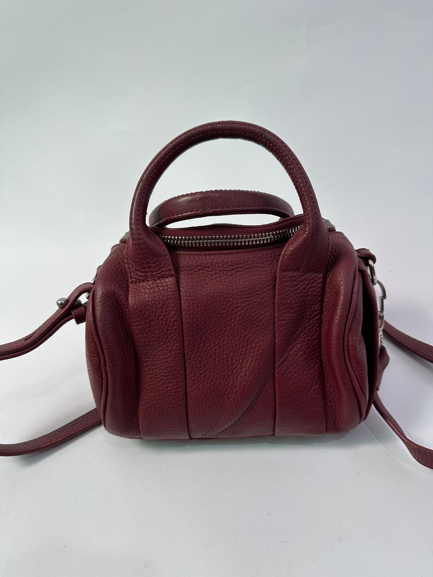 ALEXANDER WANG 
Pebbled Calfskin Mini Rockie Matte Oxblood