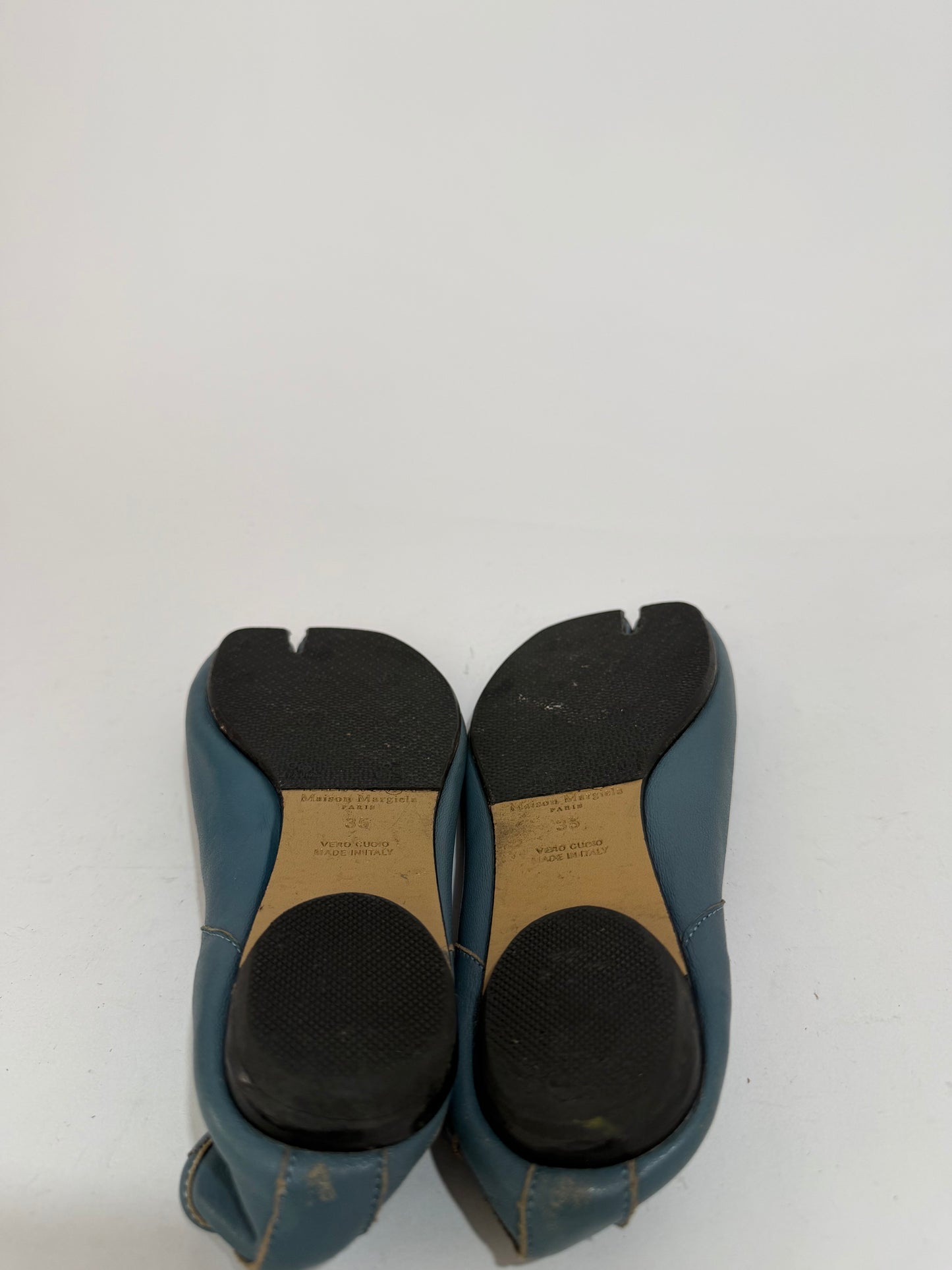 Maison Margiela Tabi Ballet Flats Blue Leather Split-Toe EU 35EU/ 5US