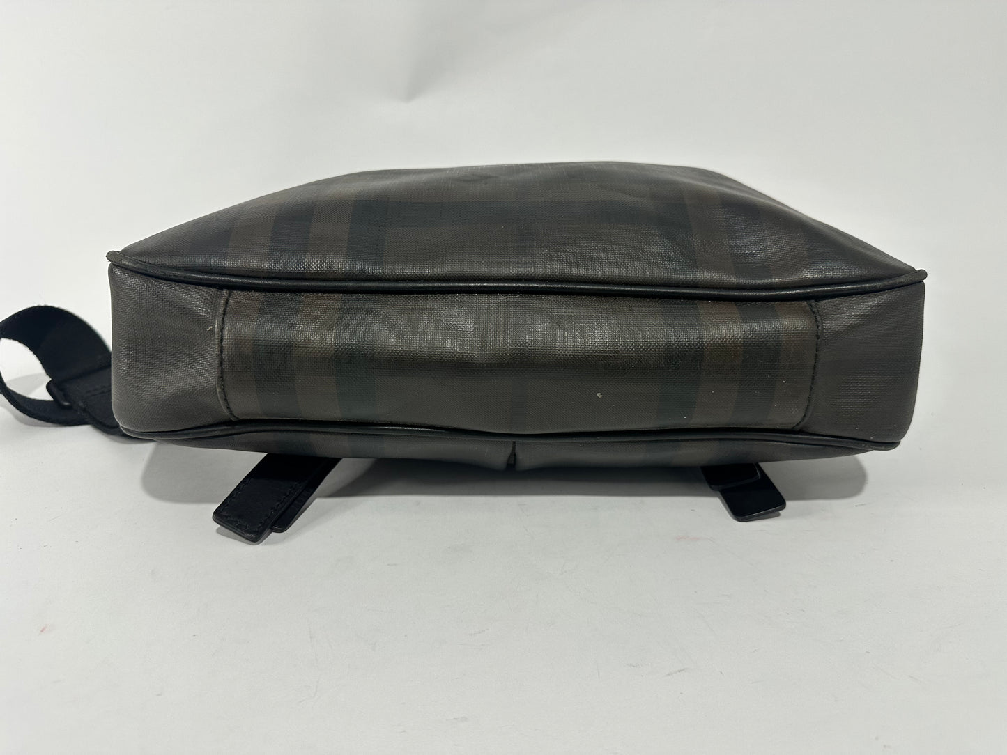 Burberry Grifford Messenger Bag Smoked Check Coated Canvas