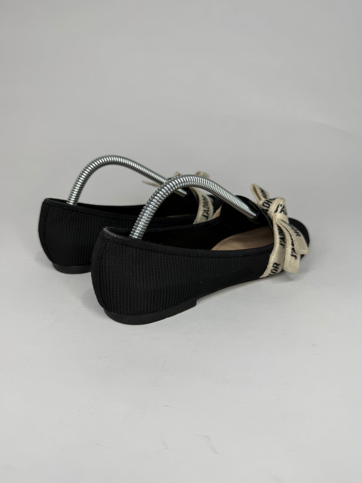 Dior Black Technical Fabric Miss J'Adior Ballerina Flats Size 34 EU