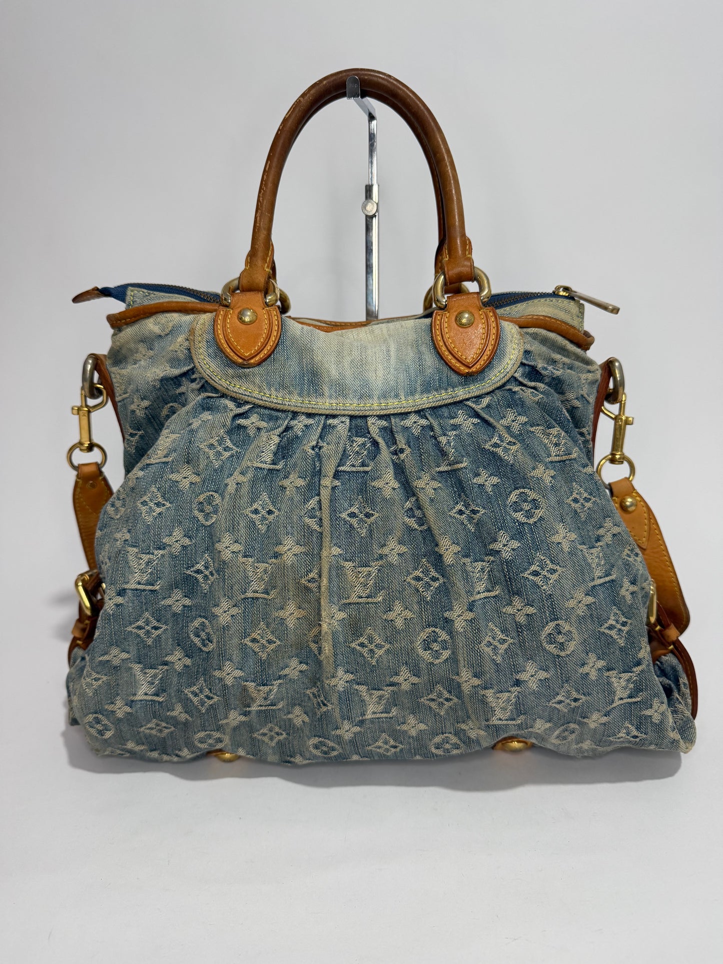 Louis Vuitton Blue Monogram Denim Neo Cabby MM Bag
