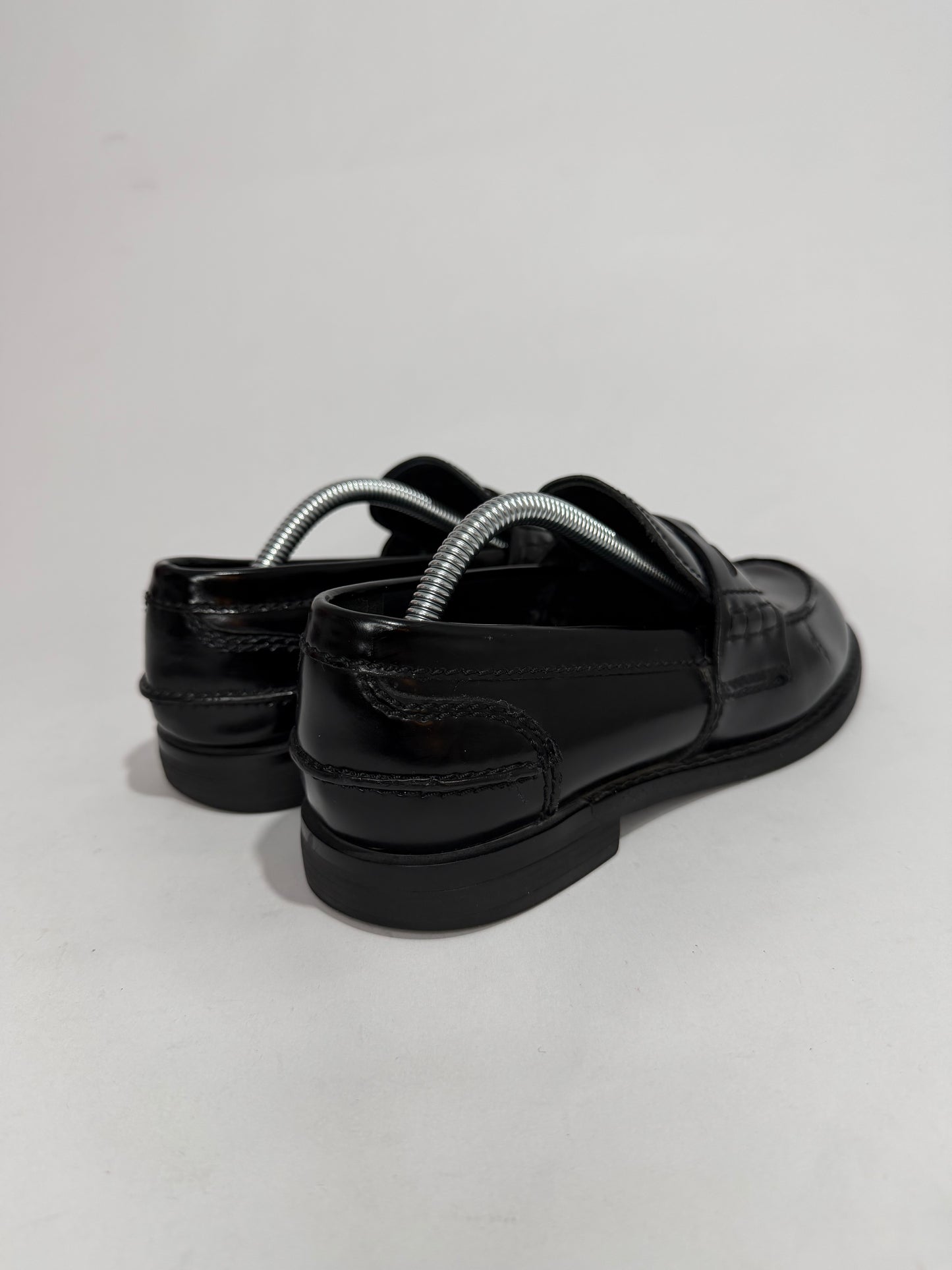 Miu Miu Black Leather Coin Loafers Size 37 EU/ 7 US/ 4 UK