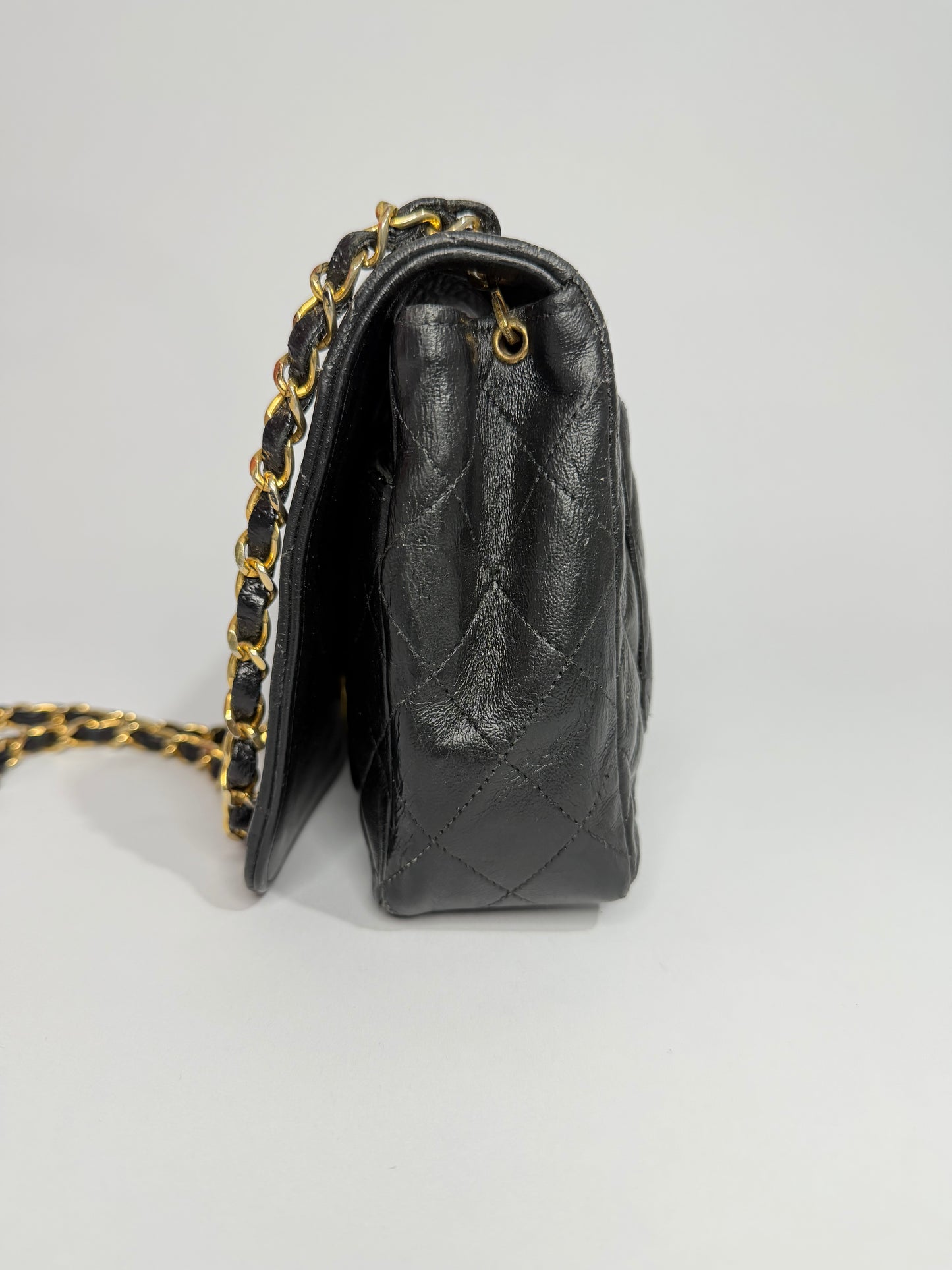 Chanel Classic Full Flap shoulder bag in black quilted lambskin leather, GHW