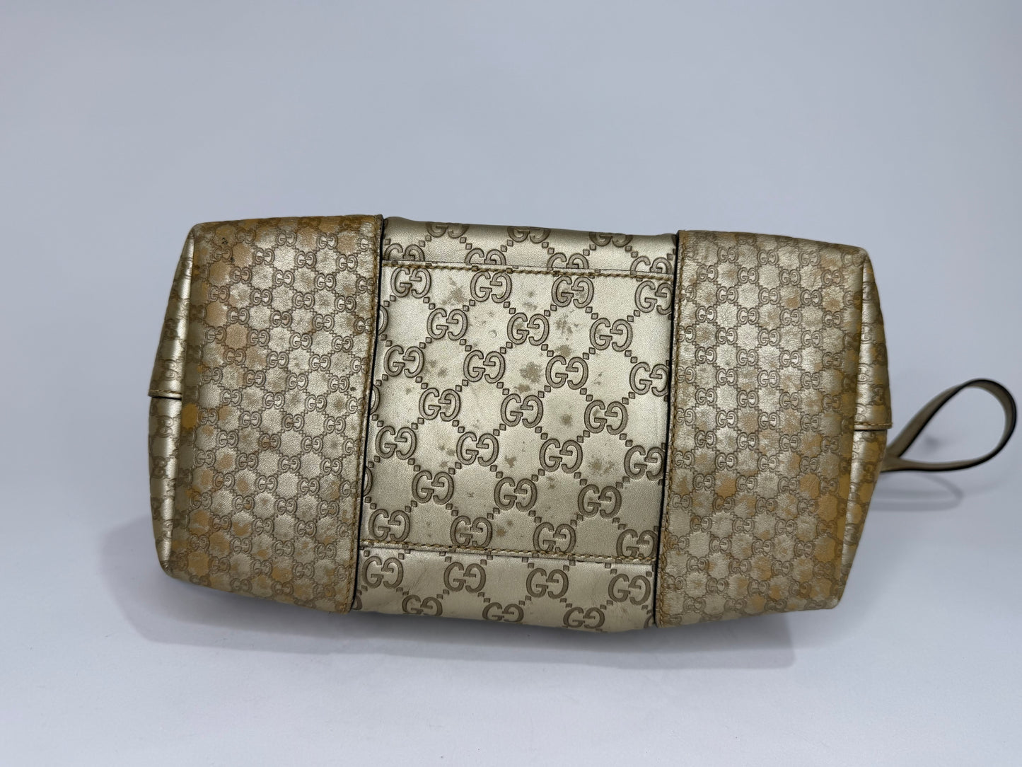 Gucci Gold Guccissima Leather Medium Bree Top Handle Bag