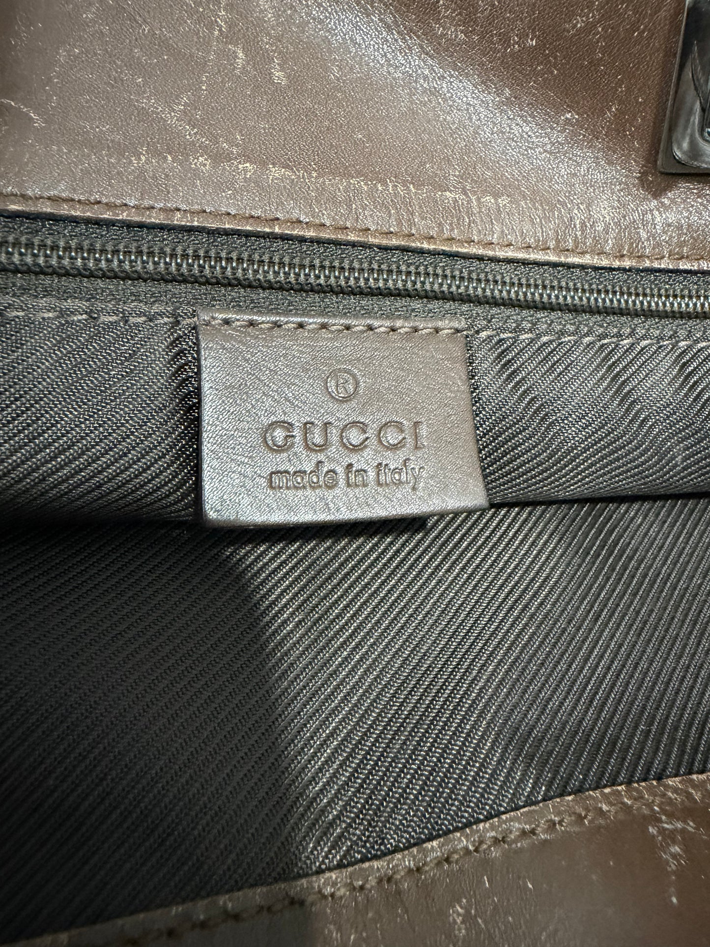 Gucci Beige/Brown GG Canvas and Leather Bucket Tote