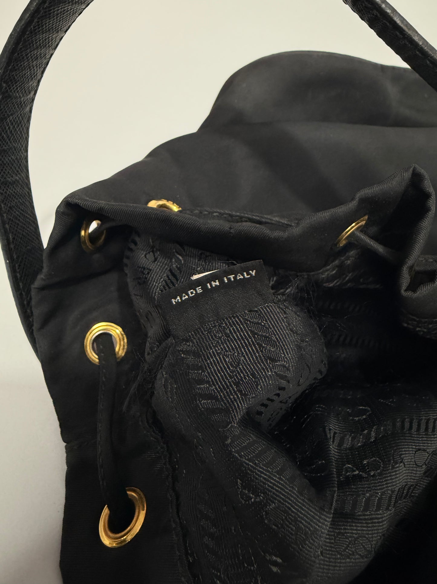 Prada Black Nylon Duet Top Handle Bag