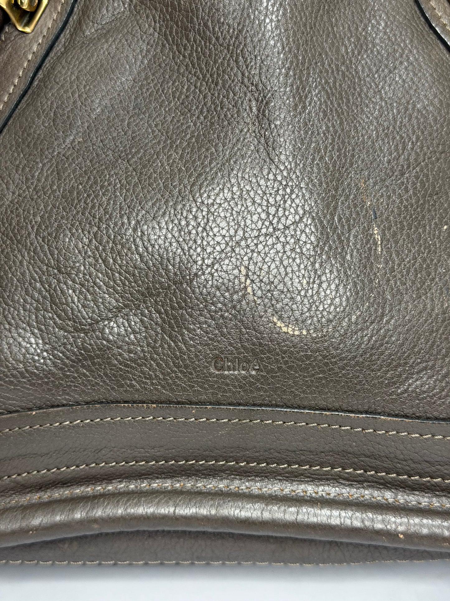 Chloe Grey Leather Medium Paraty Shoulder Bag