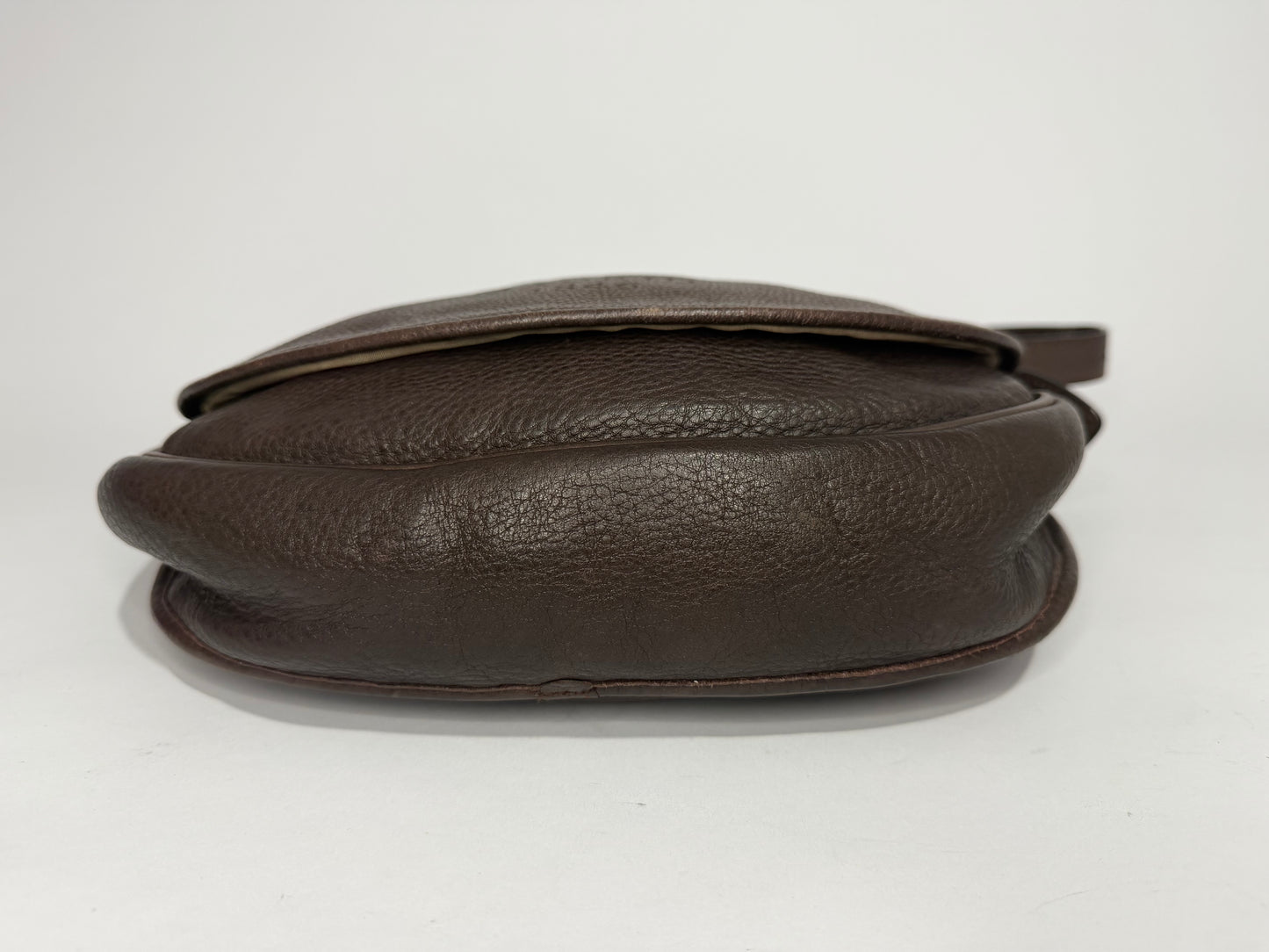 Loewe Madrid 1846 Brown Pebbled Leather Crossbody Saddle Bag