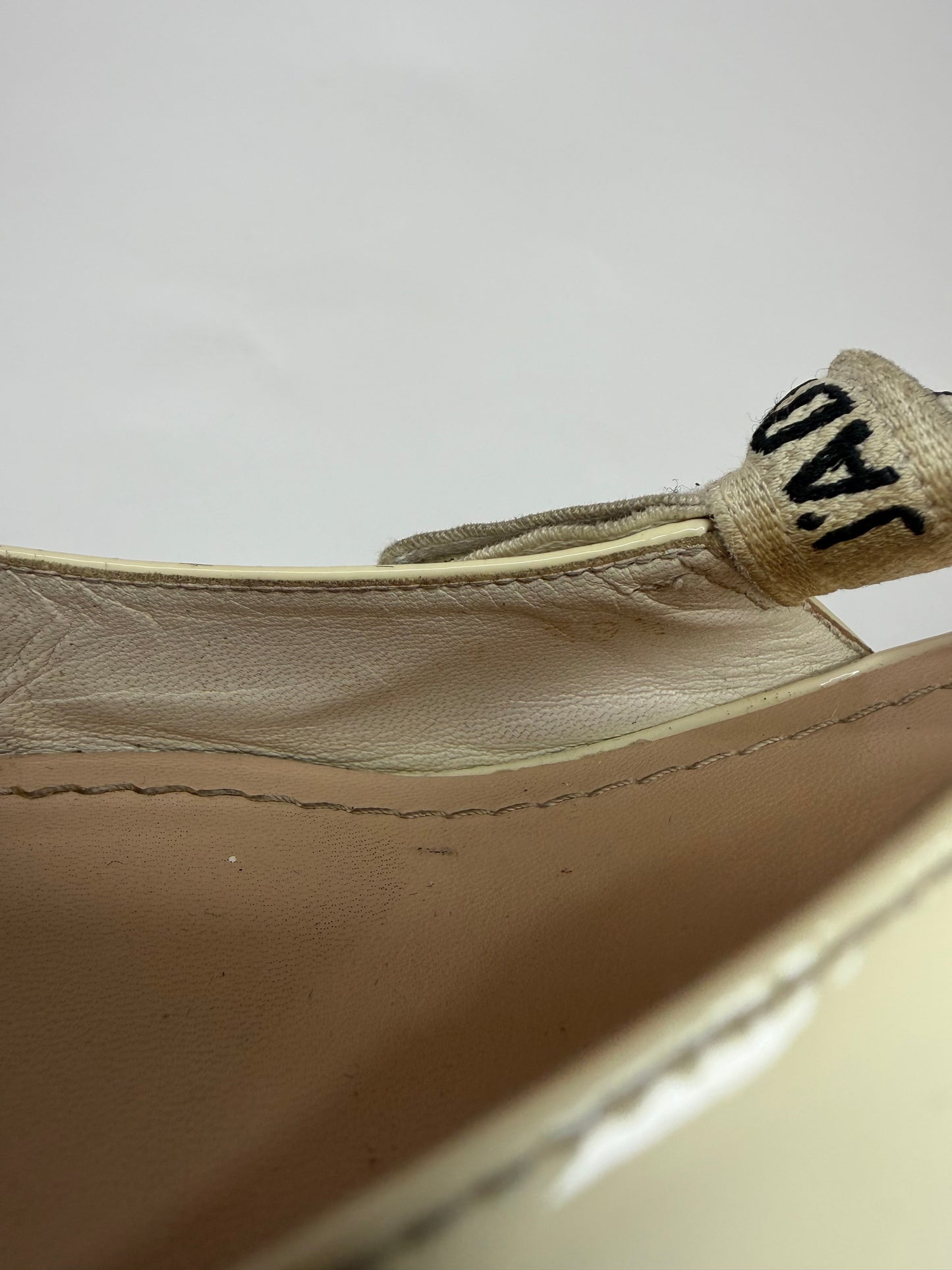 Dior Cream Patent Leather J'Adior Slingback Pumps Size 39