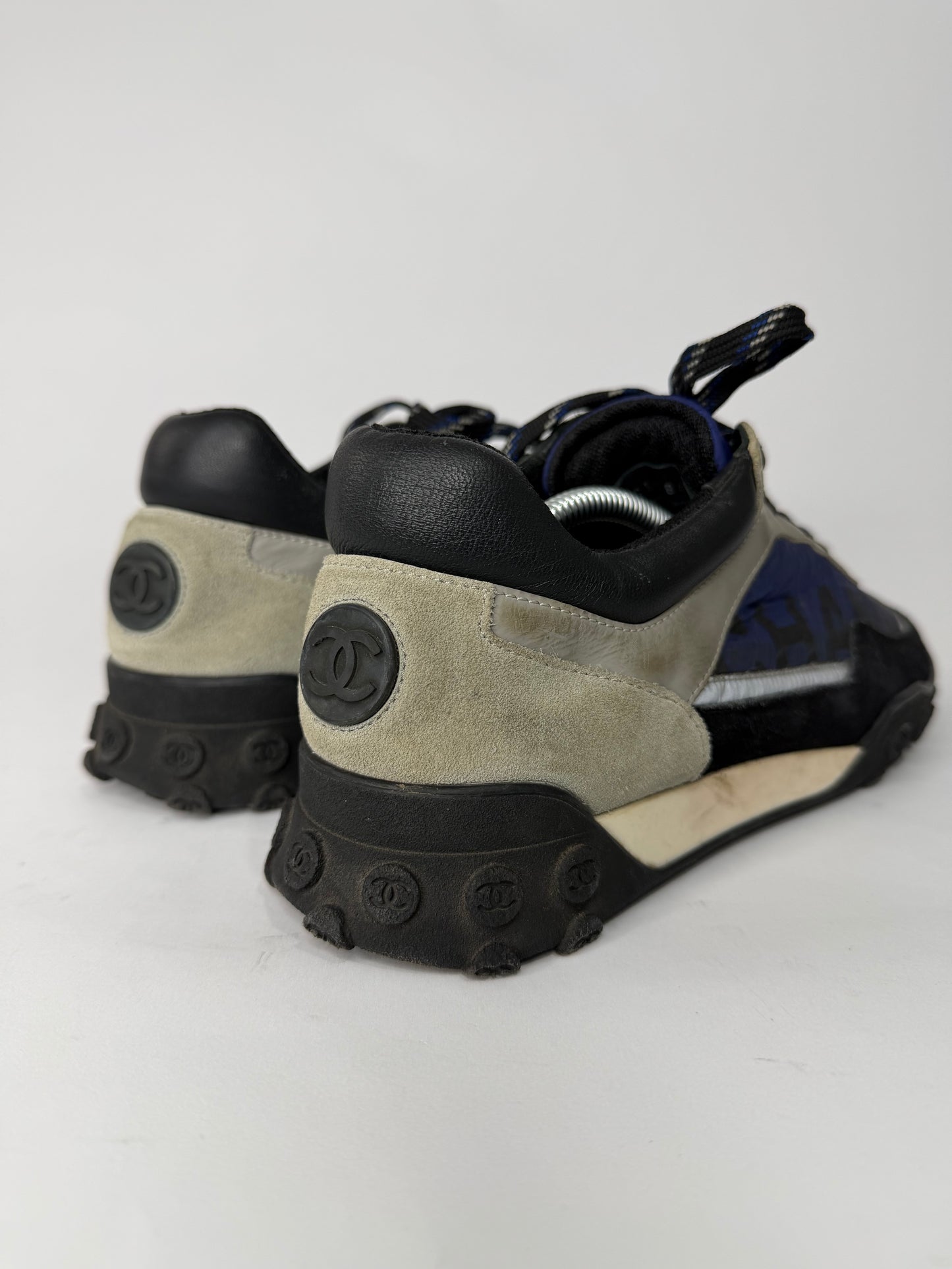 Chanel Multicolor Neoprene, Suede and Leather CC Low Top Sneakers Size 39 EU/ 9 US/ 6 UK