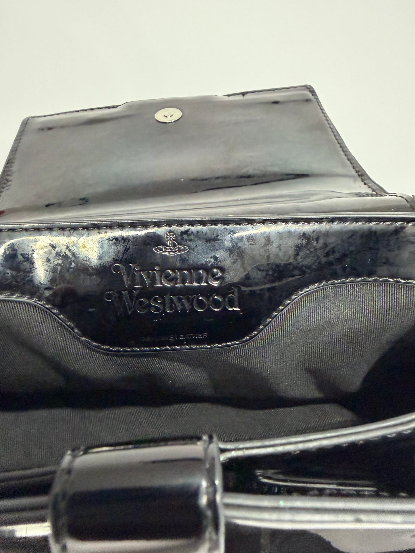 Vivienne Westwood Black Medium Patent Leather Hazel Top-Handle Bag