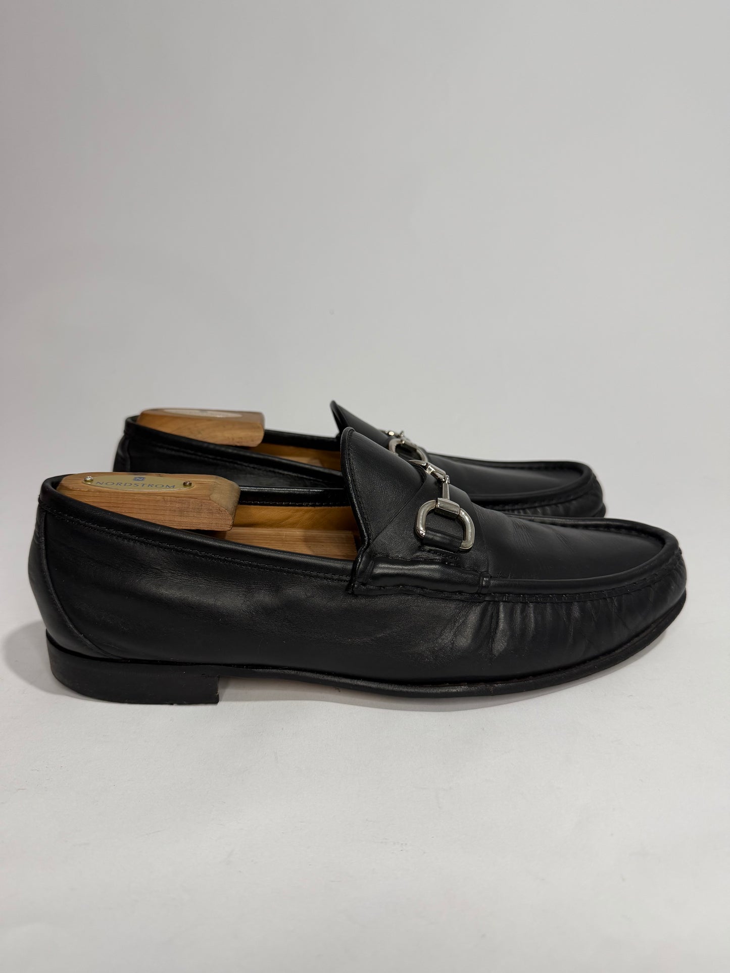 Gucci Black Leather Horsebit Slip On Loafers Size 8 UK/ 9US