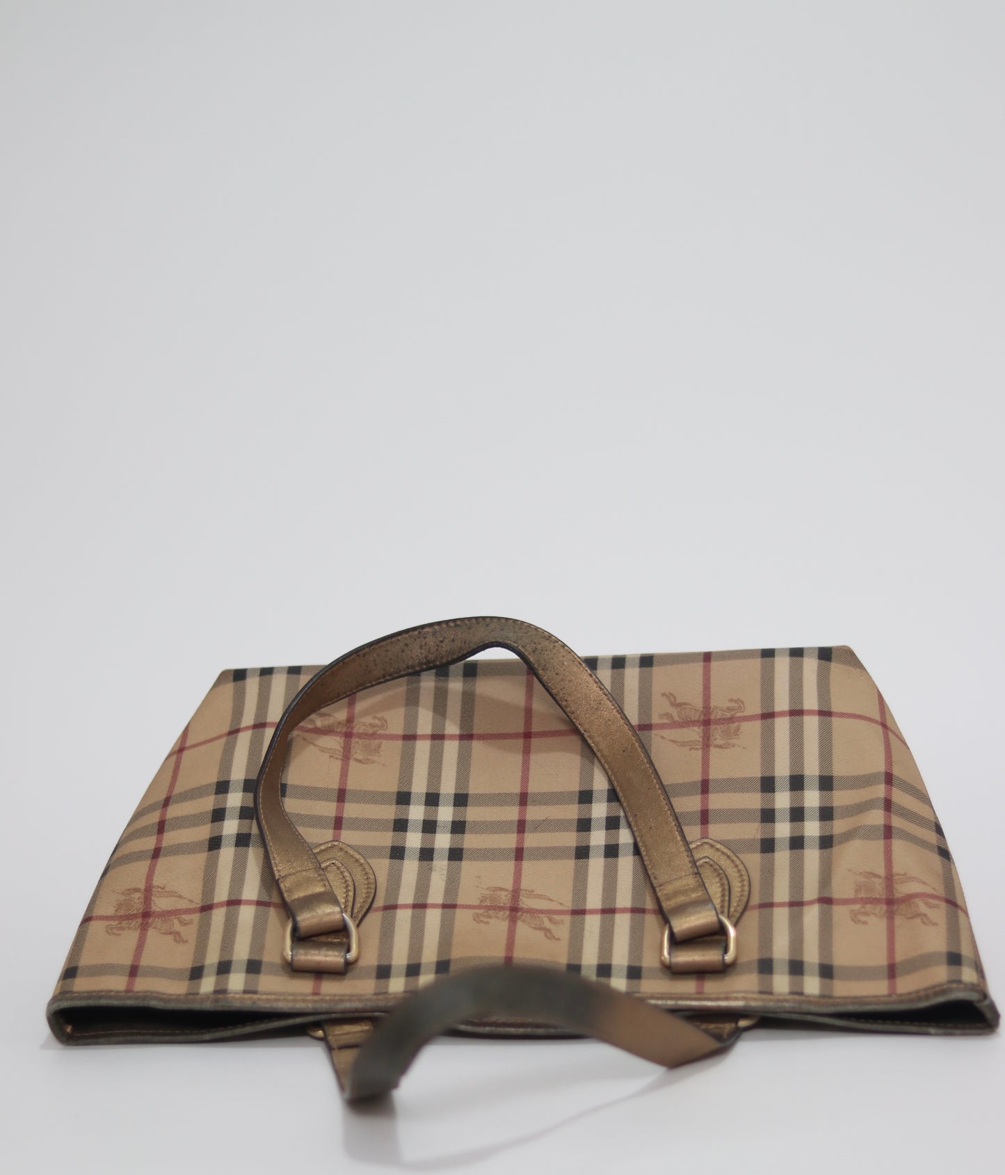 BURBERRY 
Haymarket Check Medium Regent Tote Gold