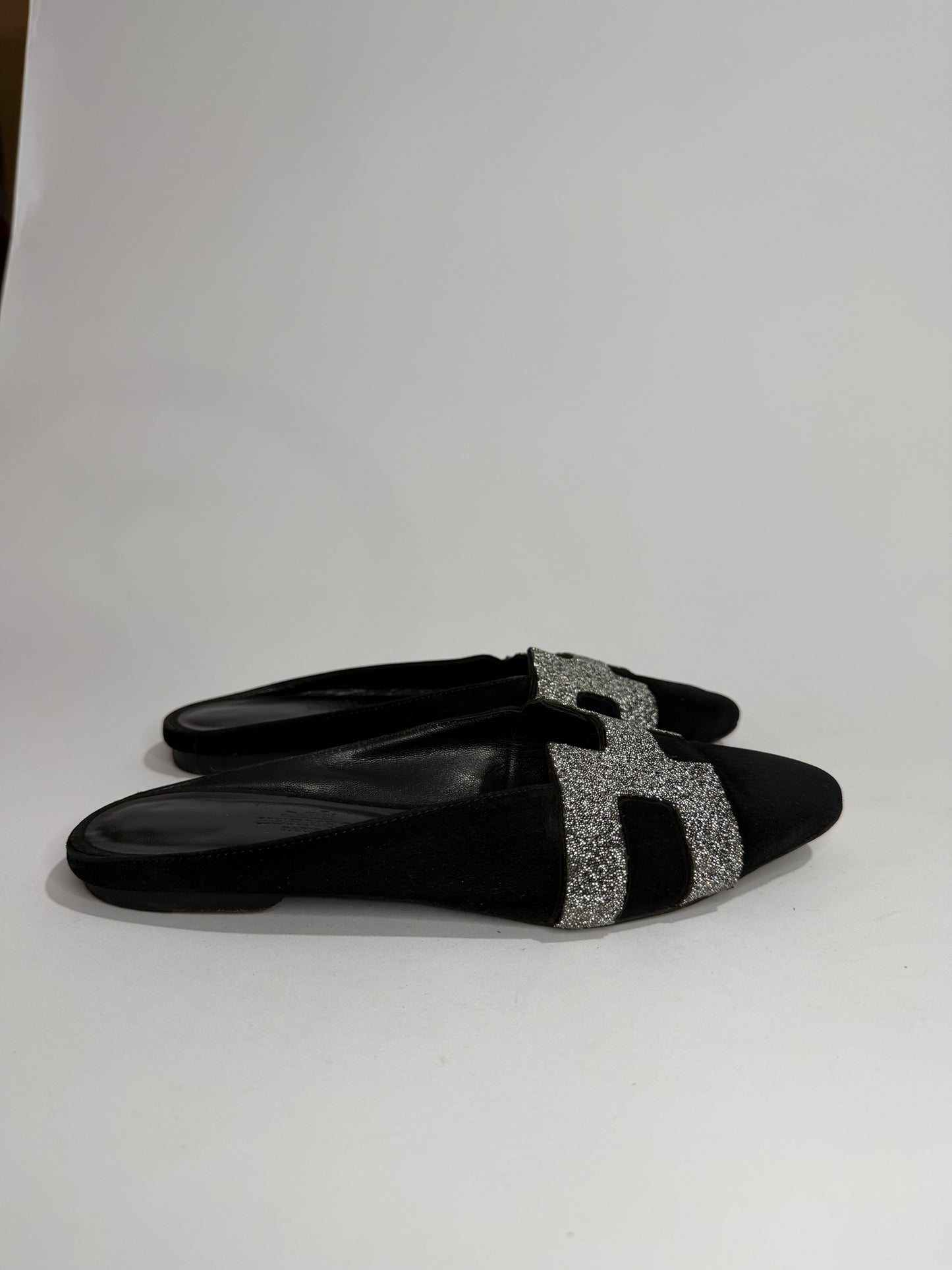 Hermes Black Suede Roxane Mule Sandals Size 36 EU/6 US/ 3 UK