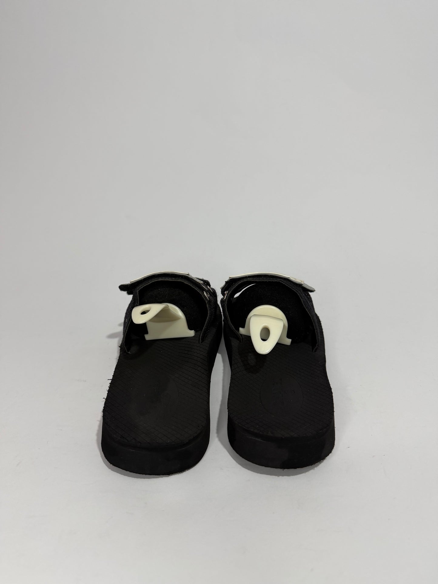 CHANEL Coco Logo Double Strap Slide Sandals Black & White Size 39 EU/ 9 US