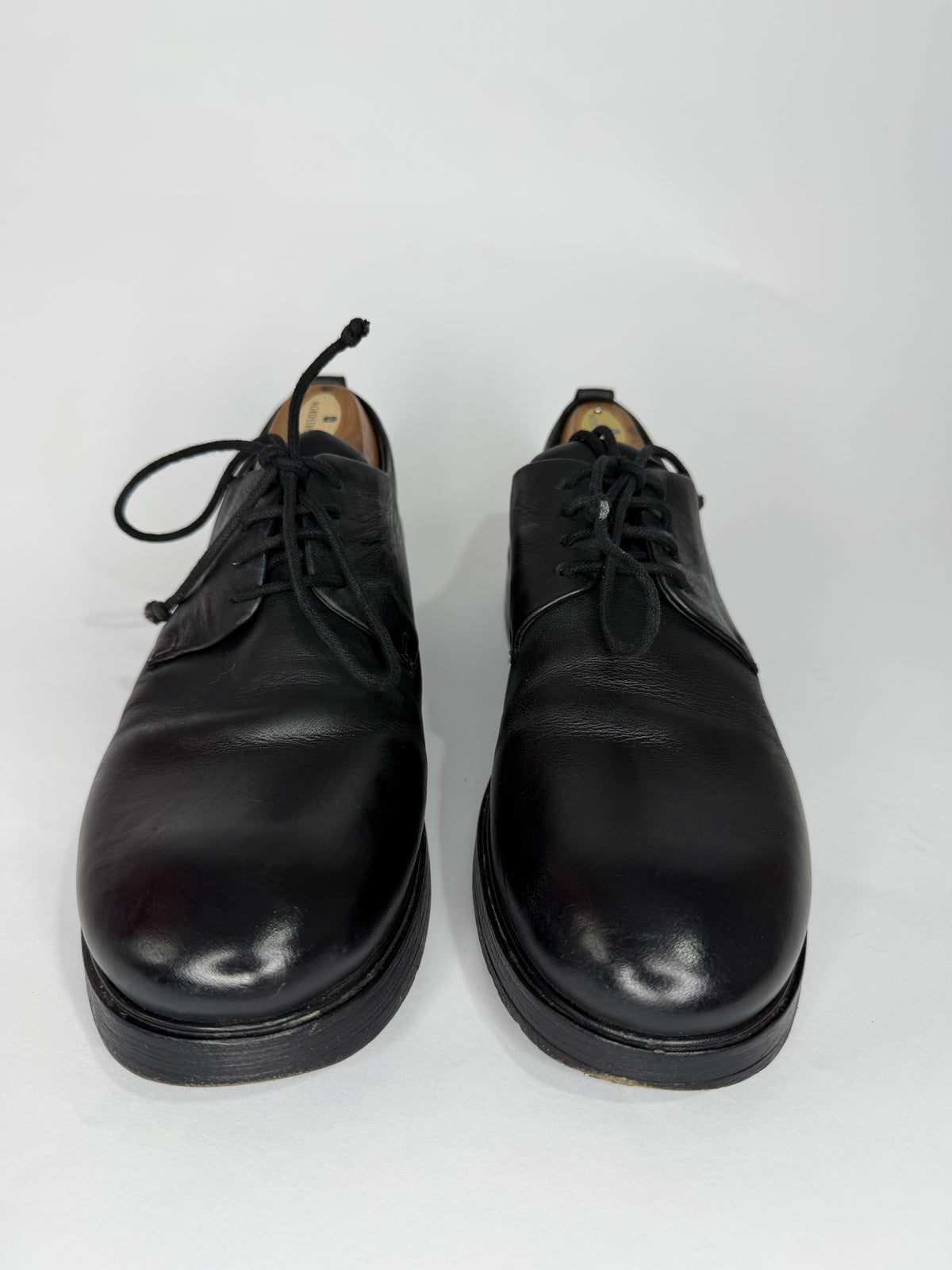 Marsèll Black Leather Derby Shoes Men’s EU 41 Made in Italy Vero Cuoio
