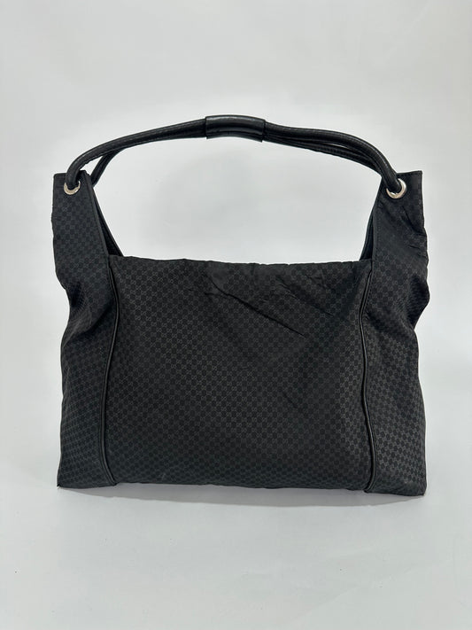 GUCCI Black Diamante Nylon Shoulder Bag