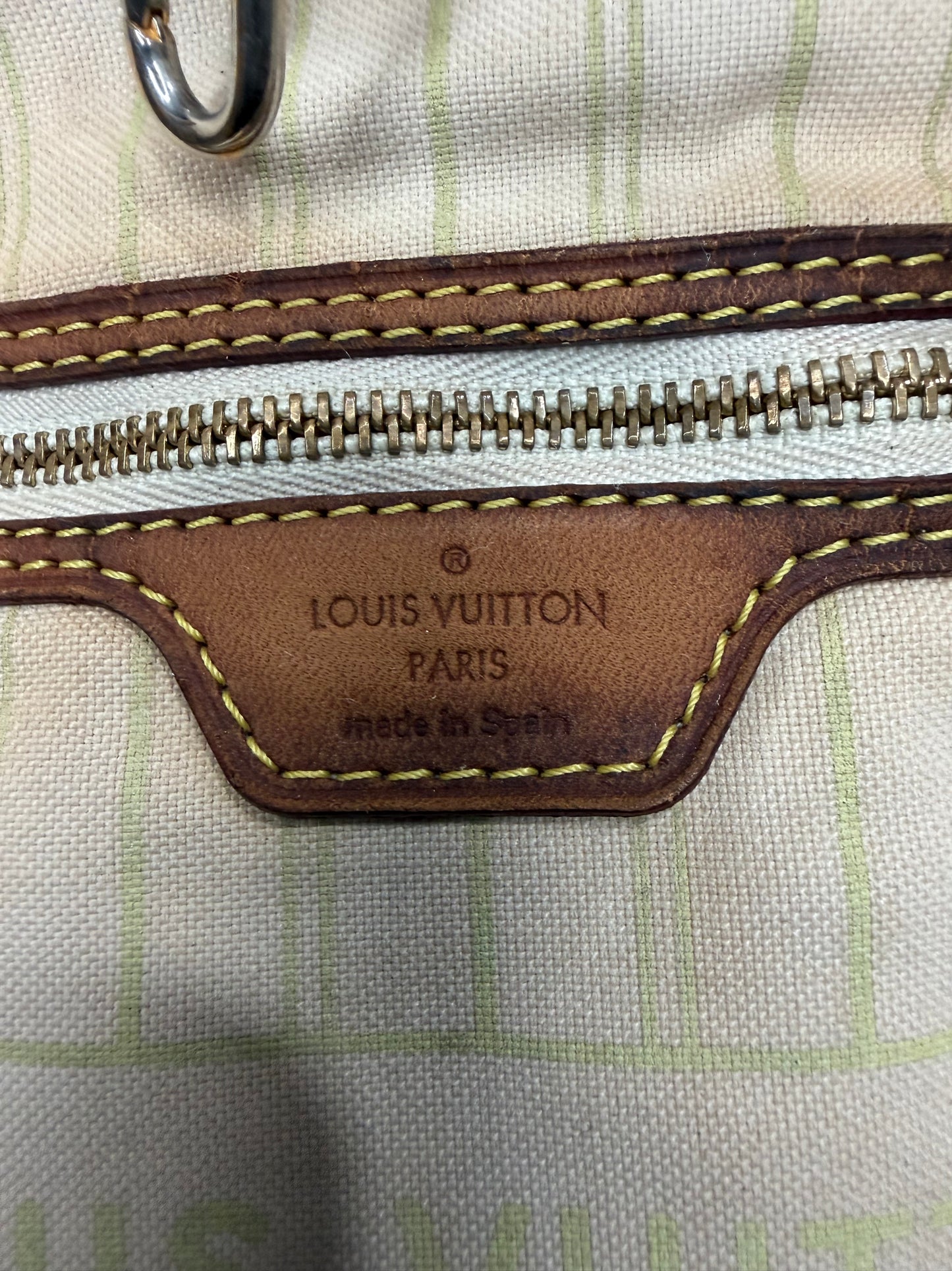 Louis Vuitton White Damier Azur Canvas Neverfull MM Tote Bag