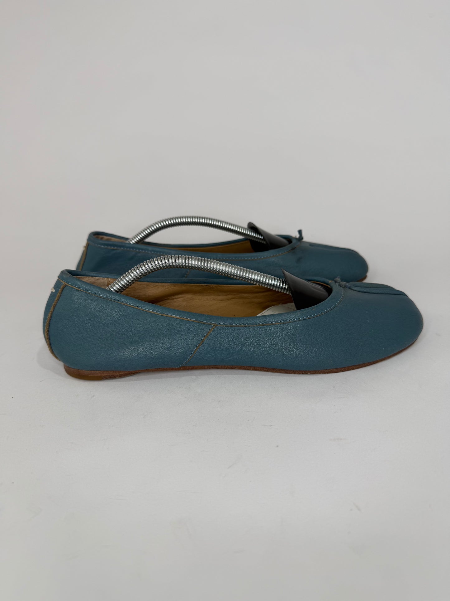Maison Margiela Tabi Ballet Flats Blue Leather Split-Toe EU 39EU/ 9US / 6 UK