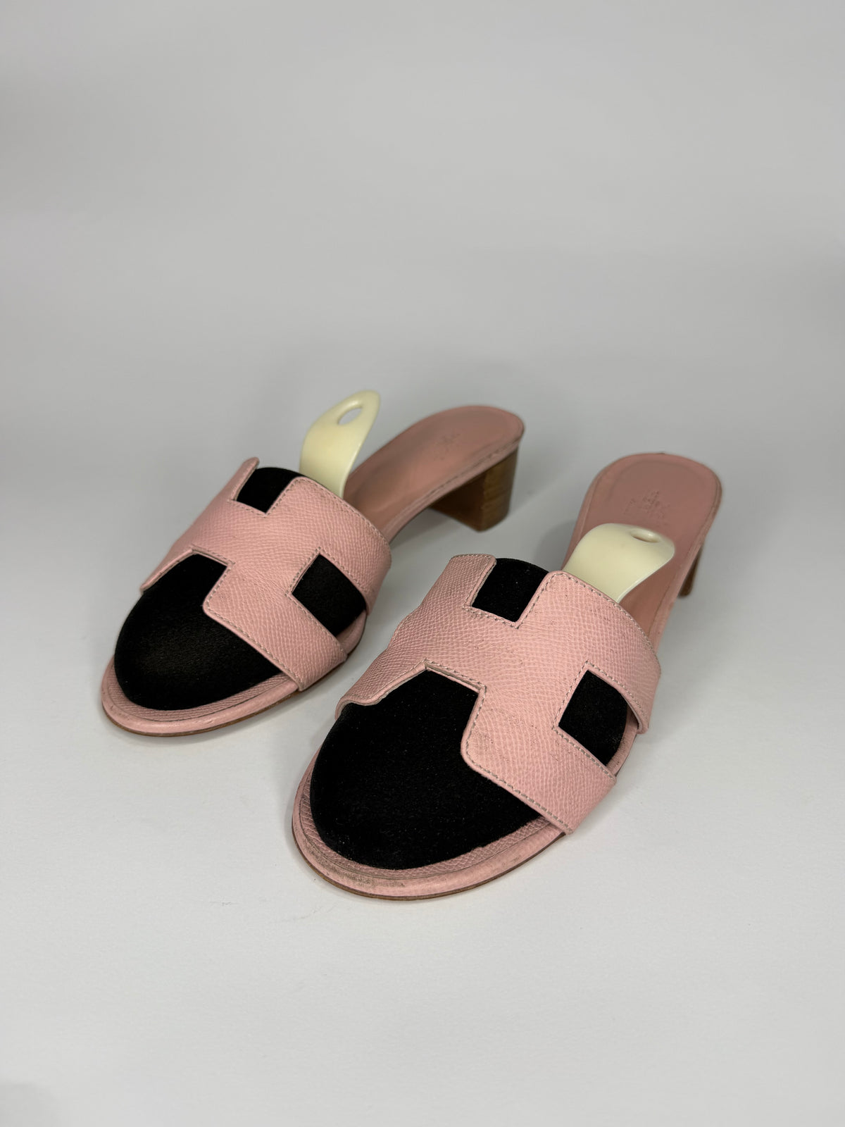 Hermes Pink Leather Oasis Slide Sandals Size 39  EU/ 9 US/ 6 UK