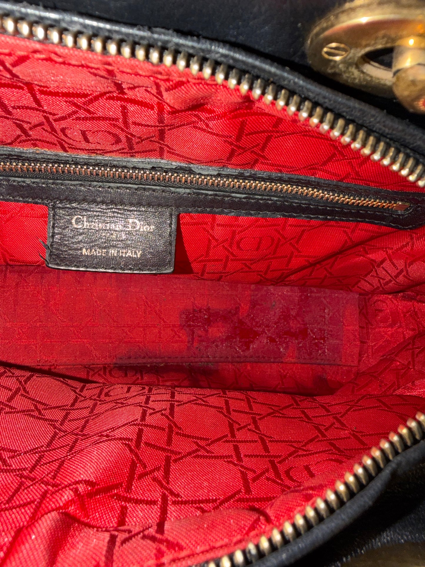 Dior Black Large Lambskin Cannage Lady Dior